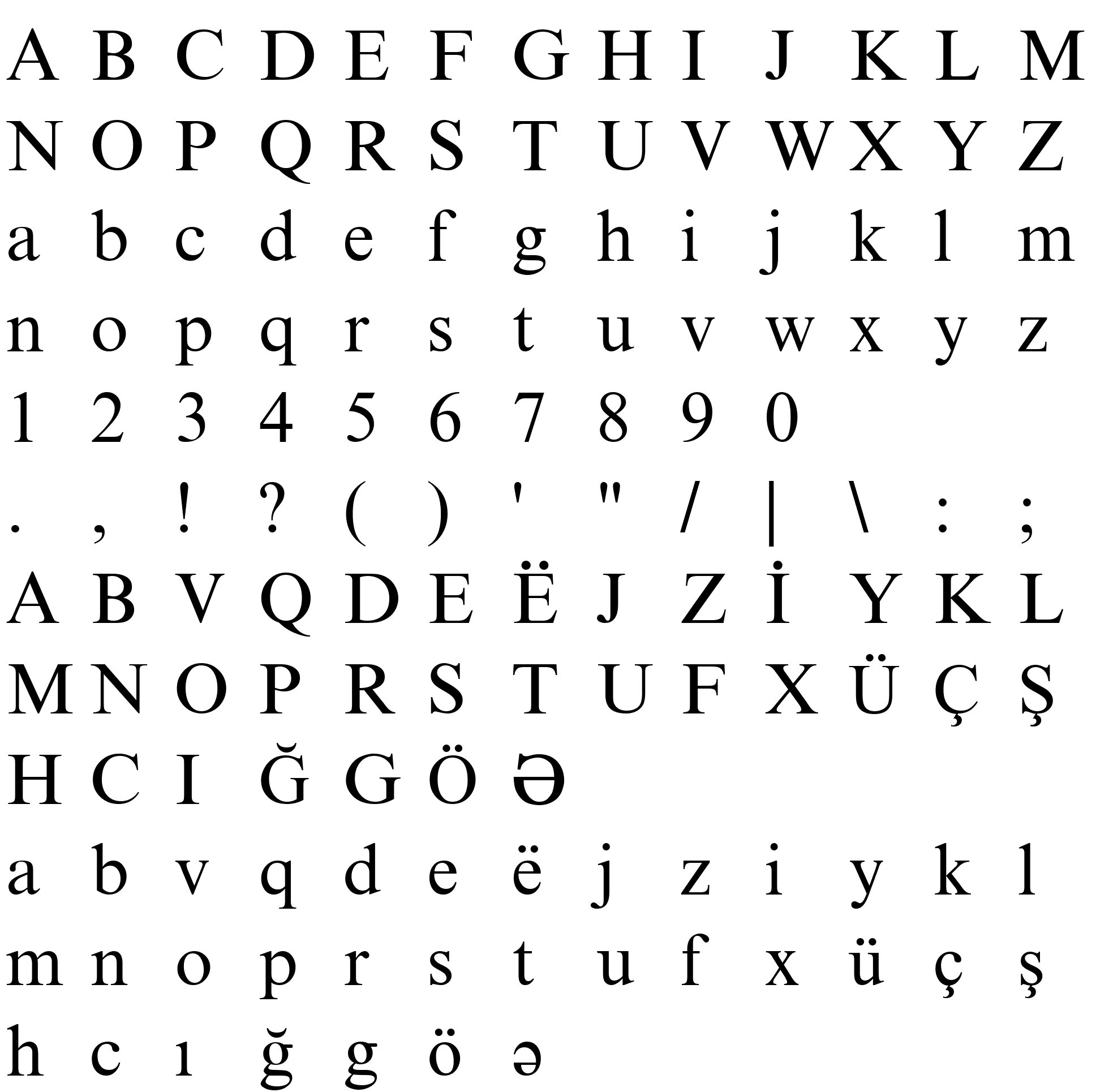 Шрифт A3 Times AzLat Normal