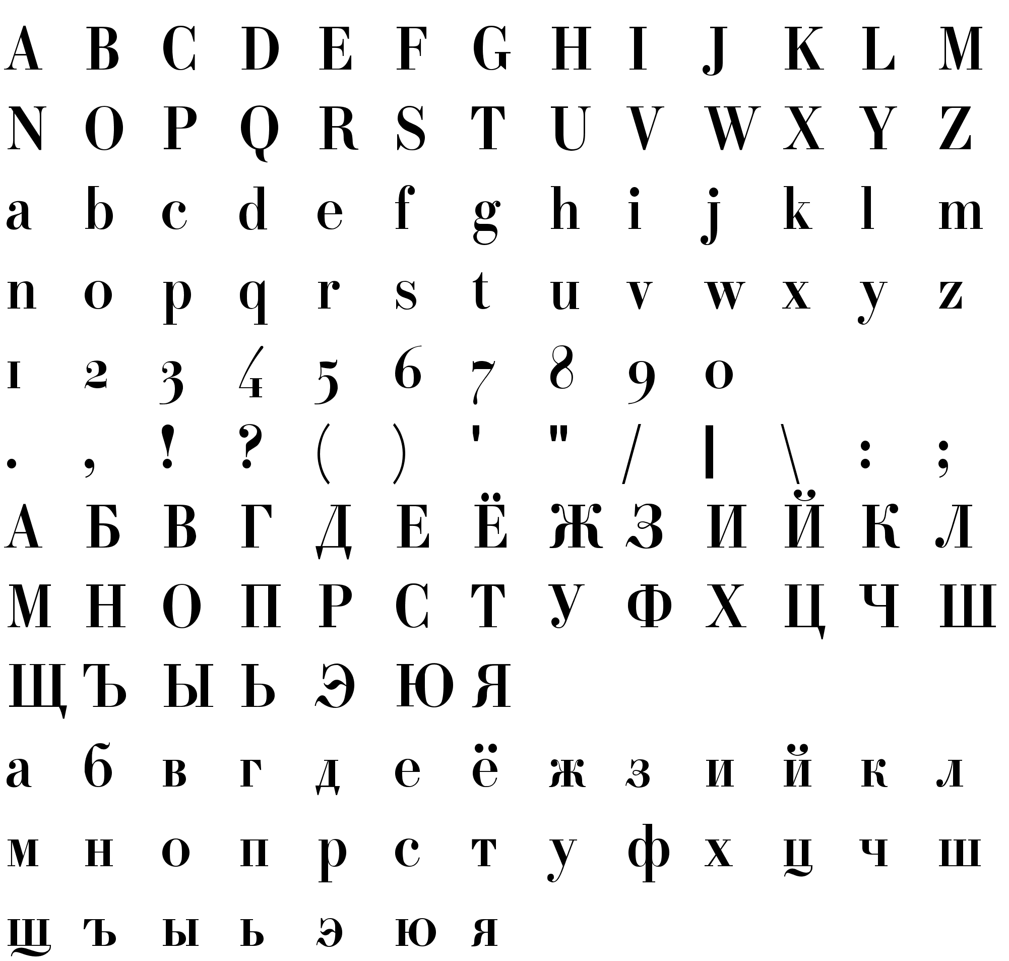 Шрифт Elizabeth Unicode