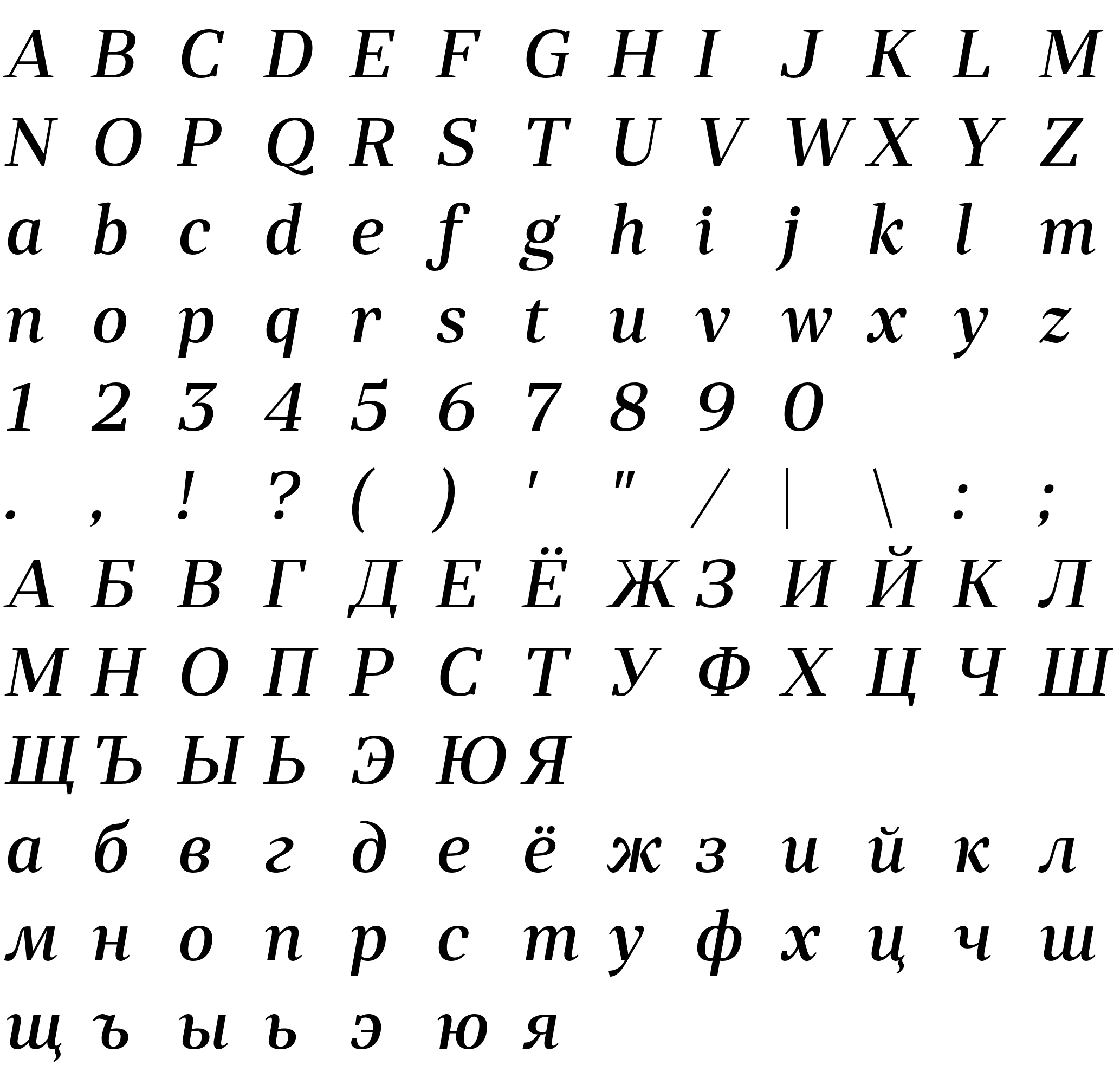 Шрифт RollestonDisplay-MediumItalic