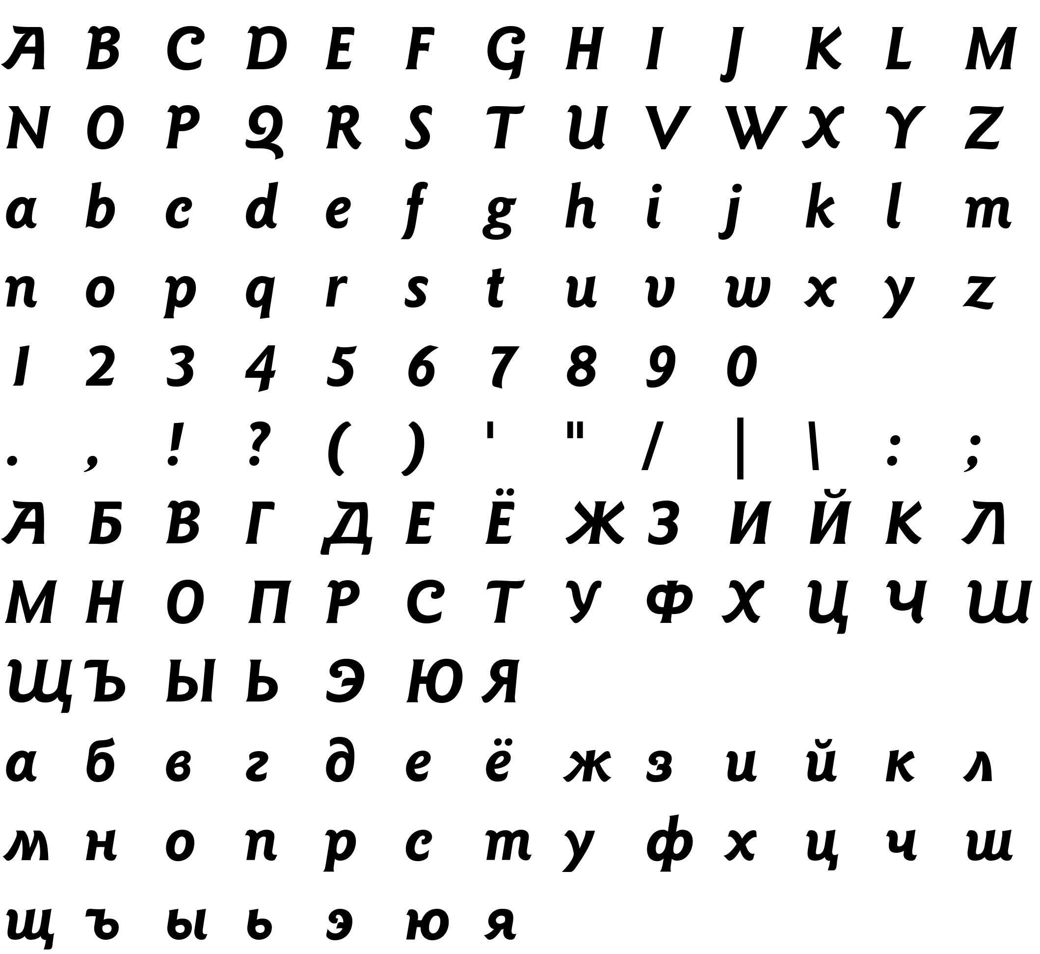 Шрифт GoudySans Md BT [Rus by me] Bold Italic