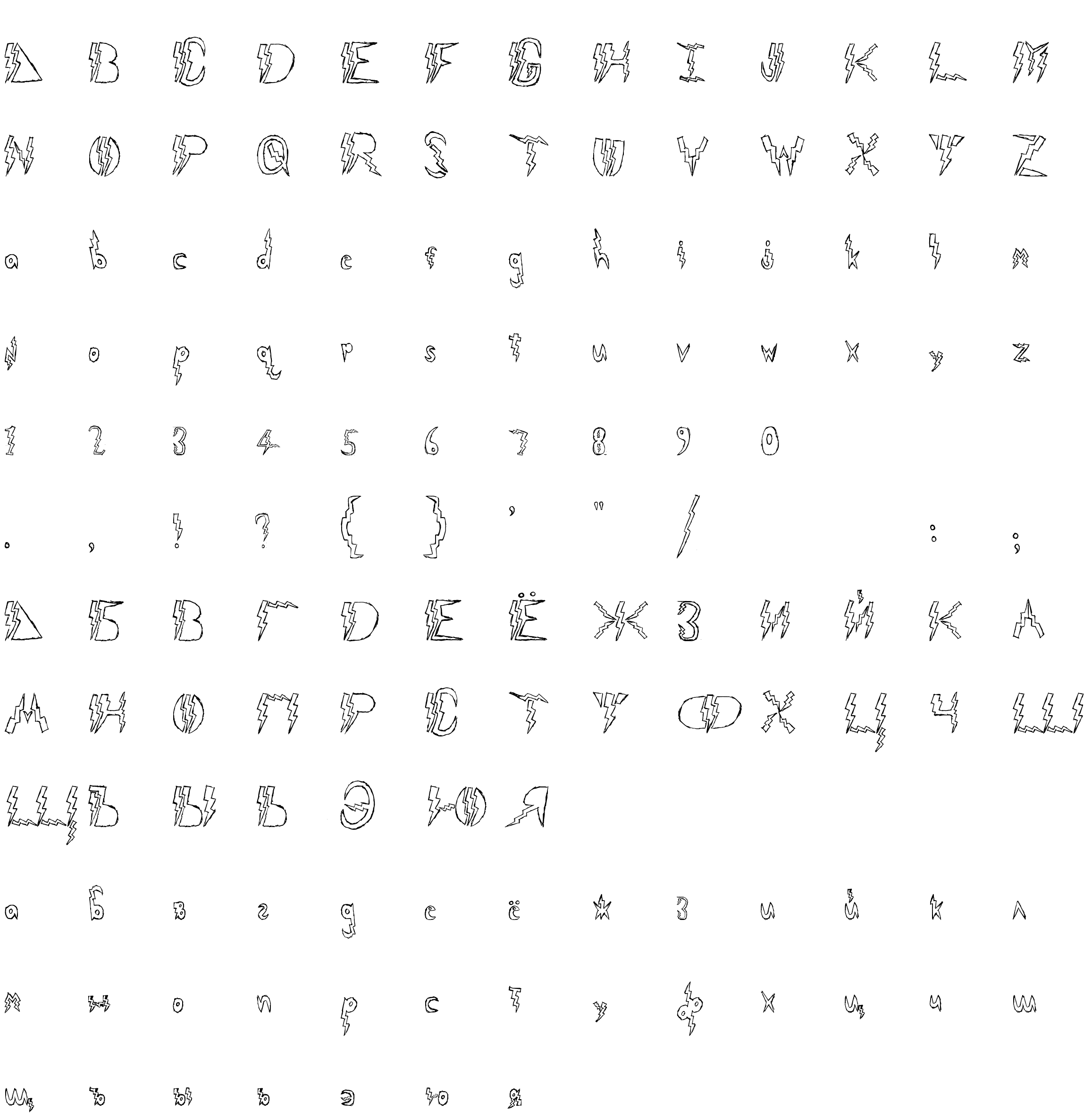 Шрифт ljk_Lightning Strike