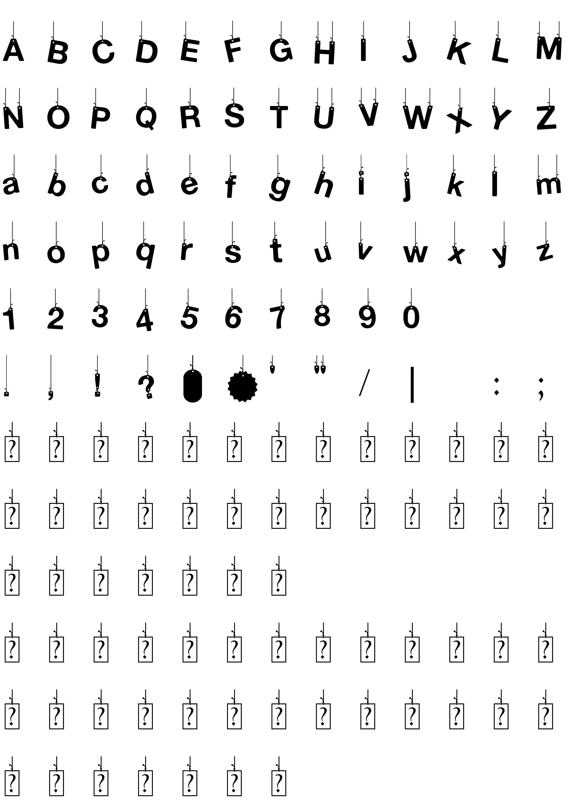 Шрифт Hanging Letters