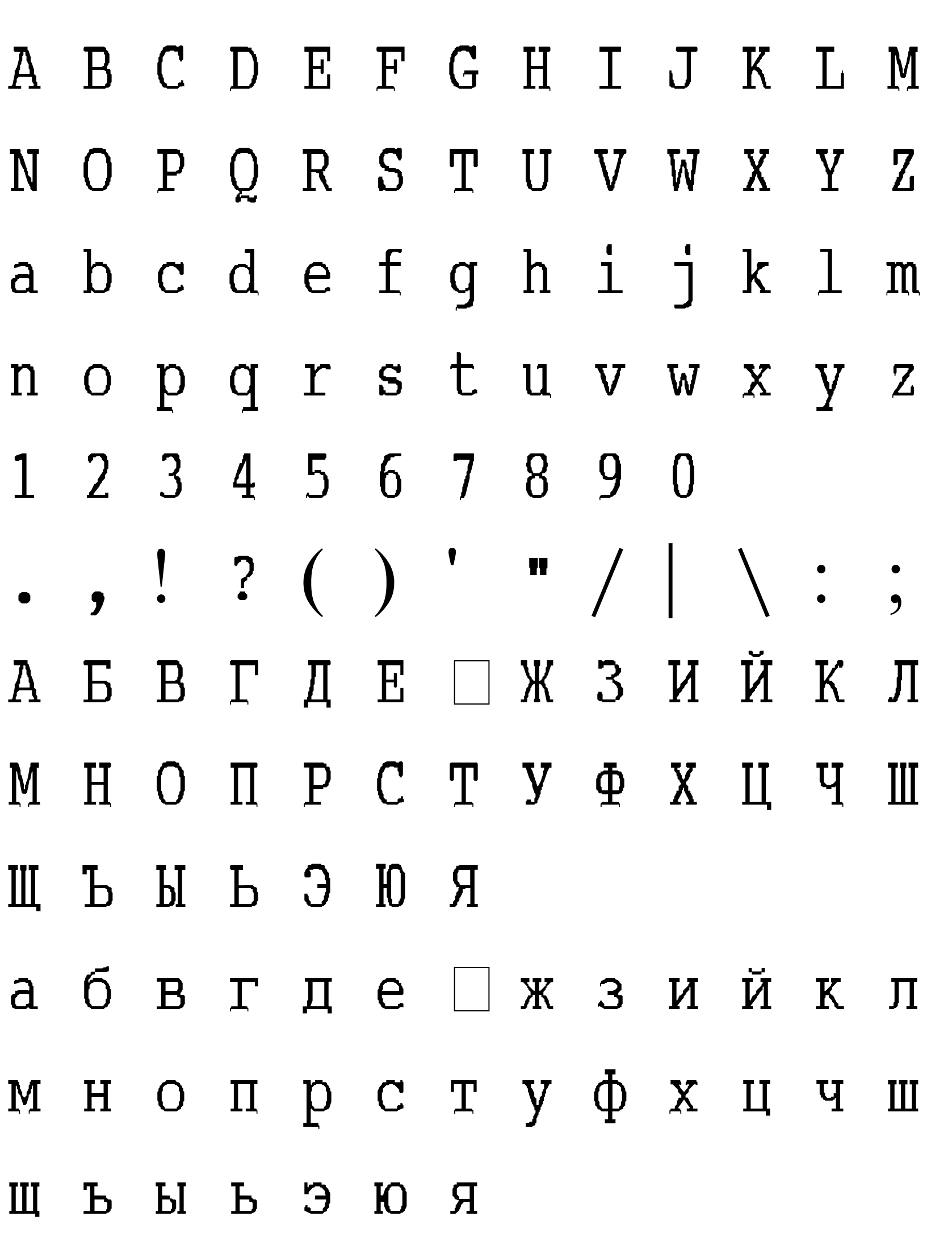 Шрифт ABC_TypeWriterRussian