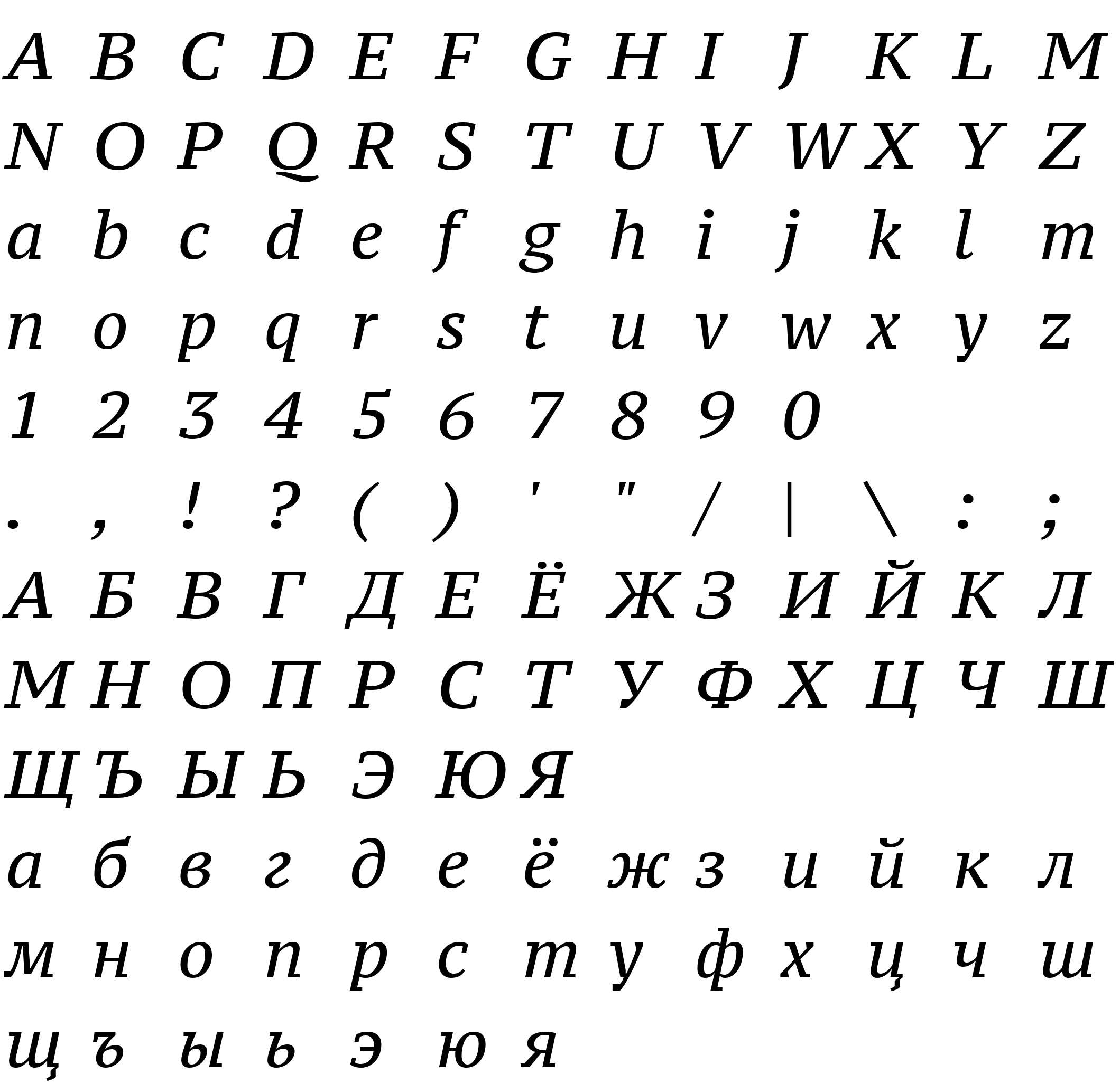 Шрифт PT Serif Caption Italic