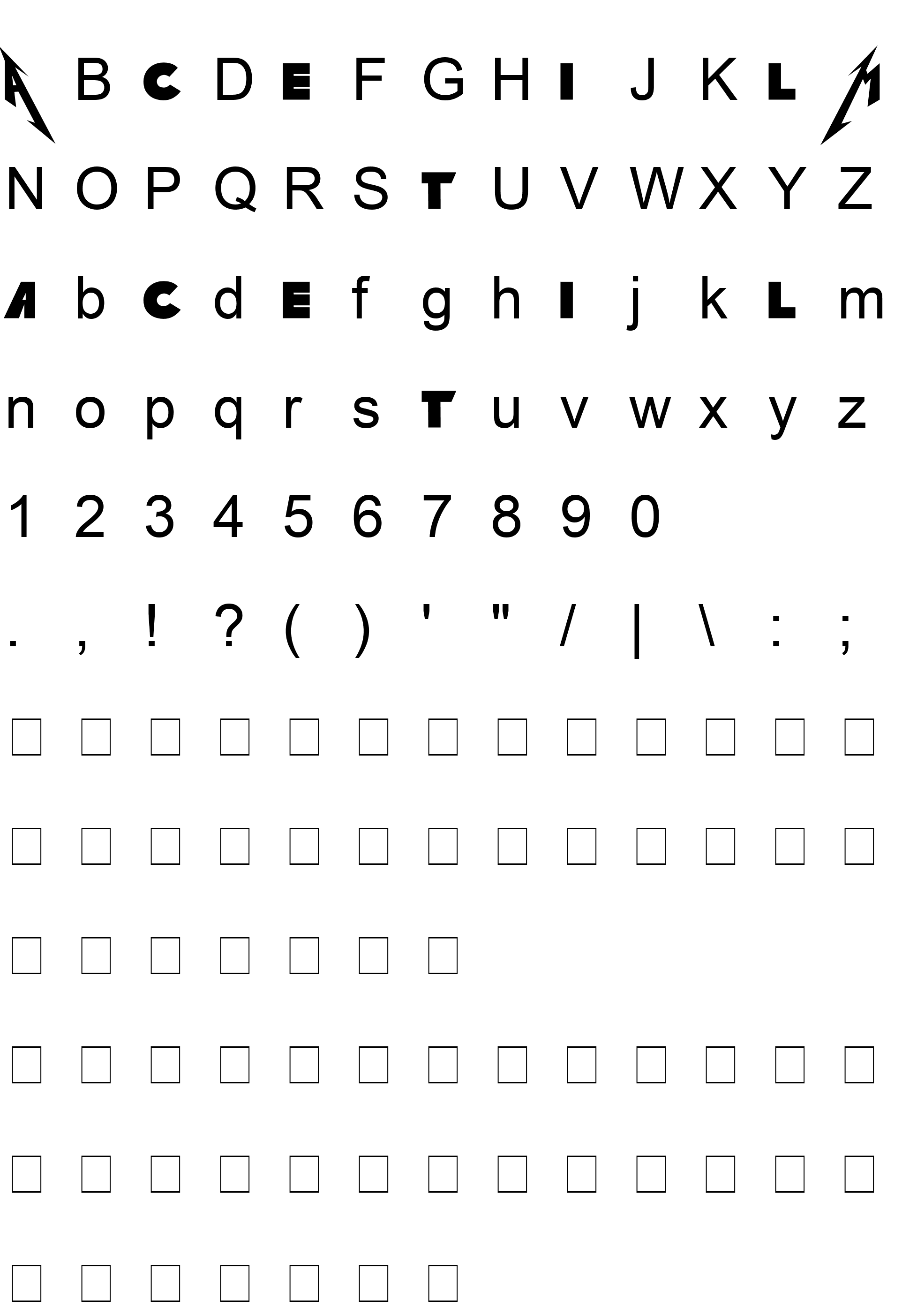 Шрифт MetallicA OLD