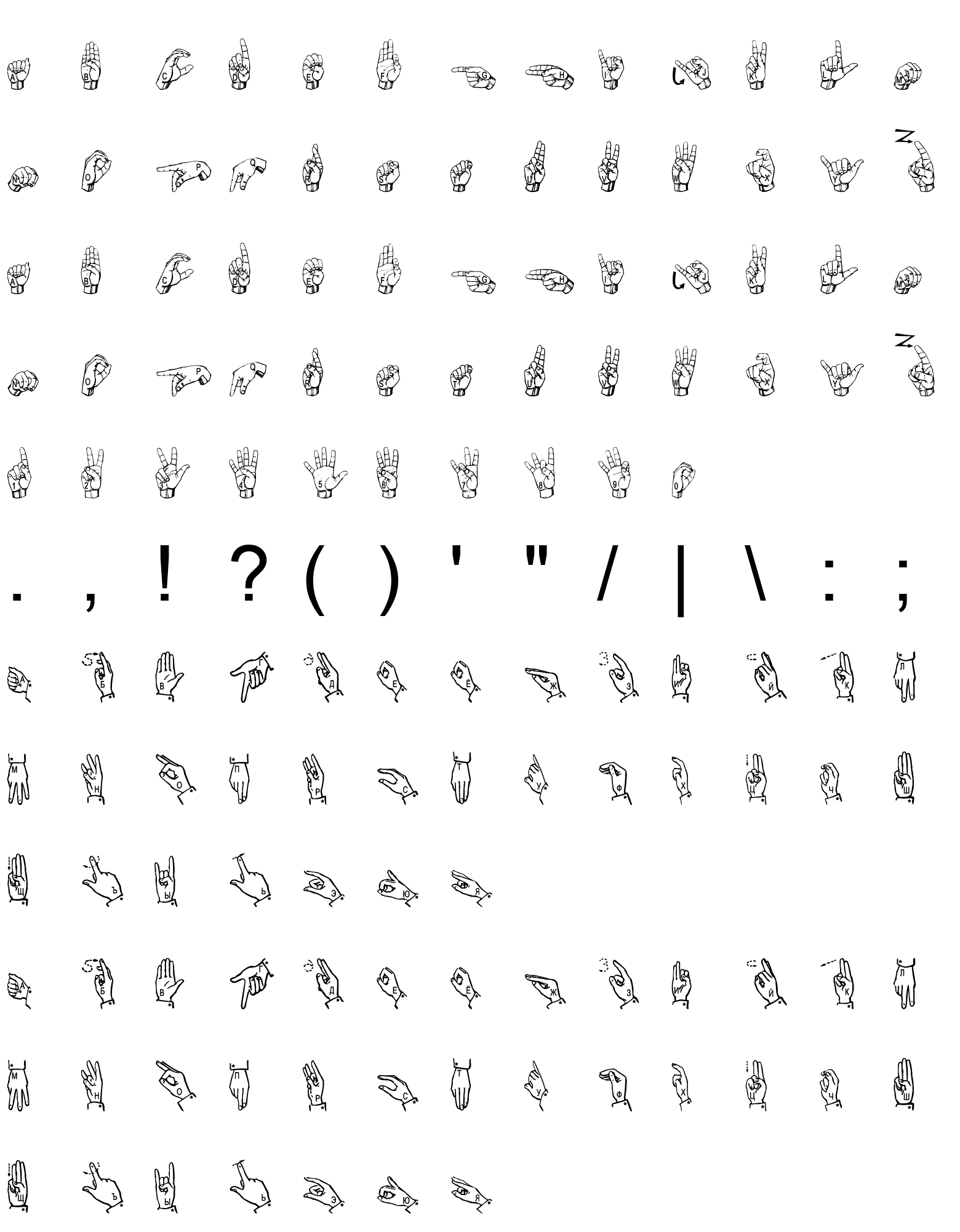 Шрифт Astakhov sign language-2 Cyr-En