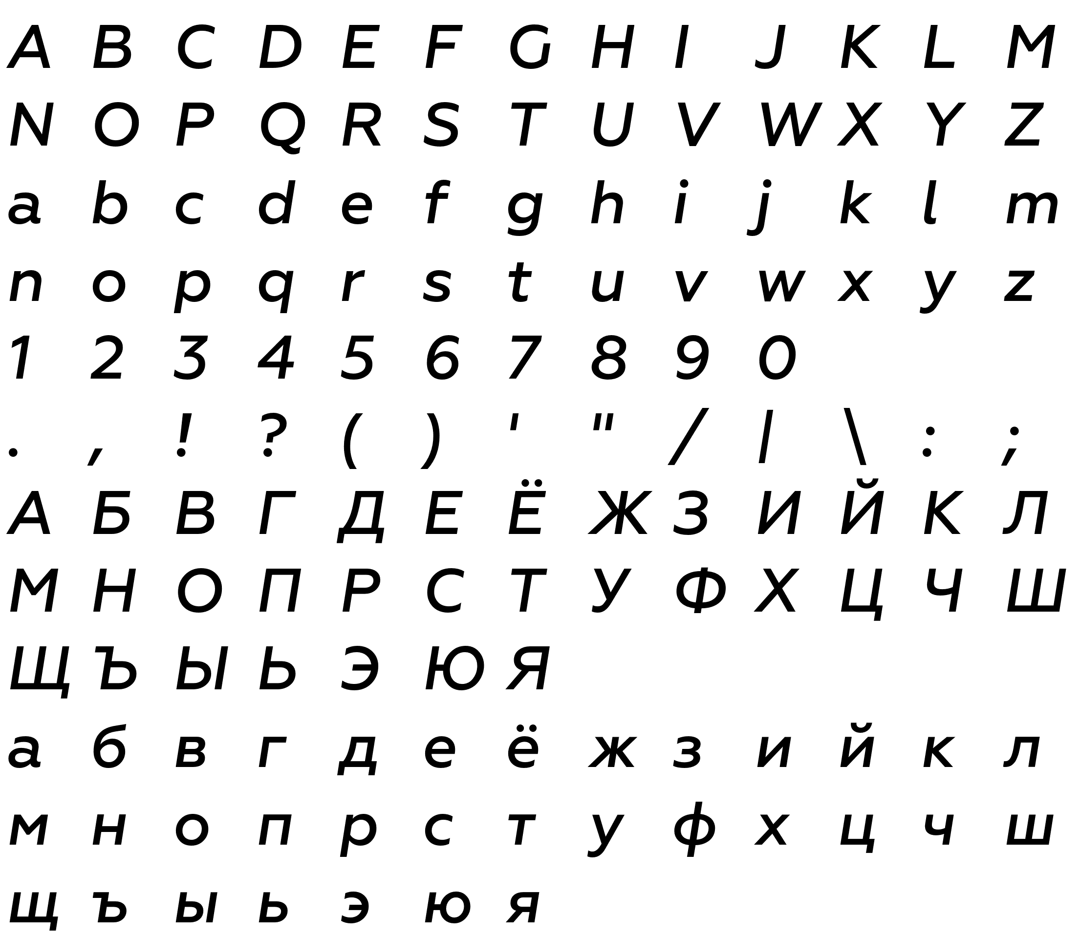 Шрифт Geometria-MediumItalic