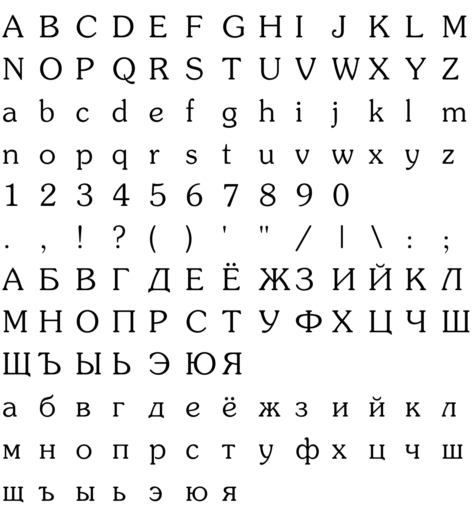 Шрифт Prestige Roman Medium