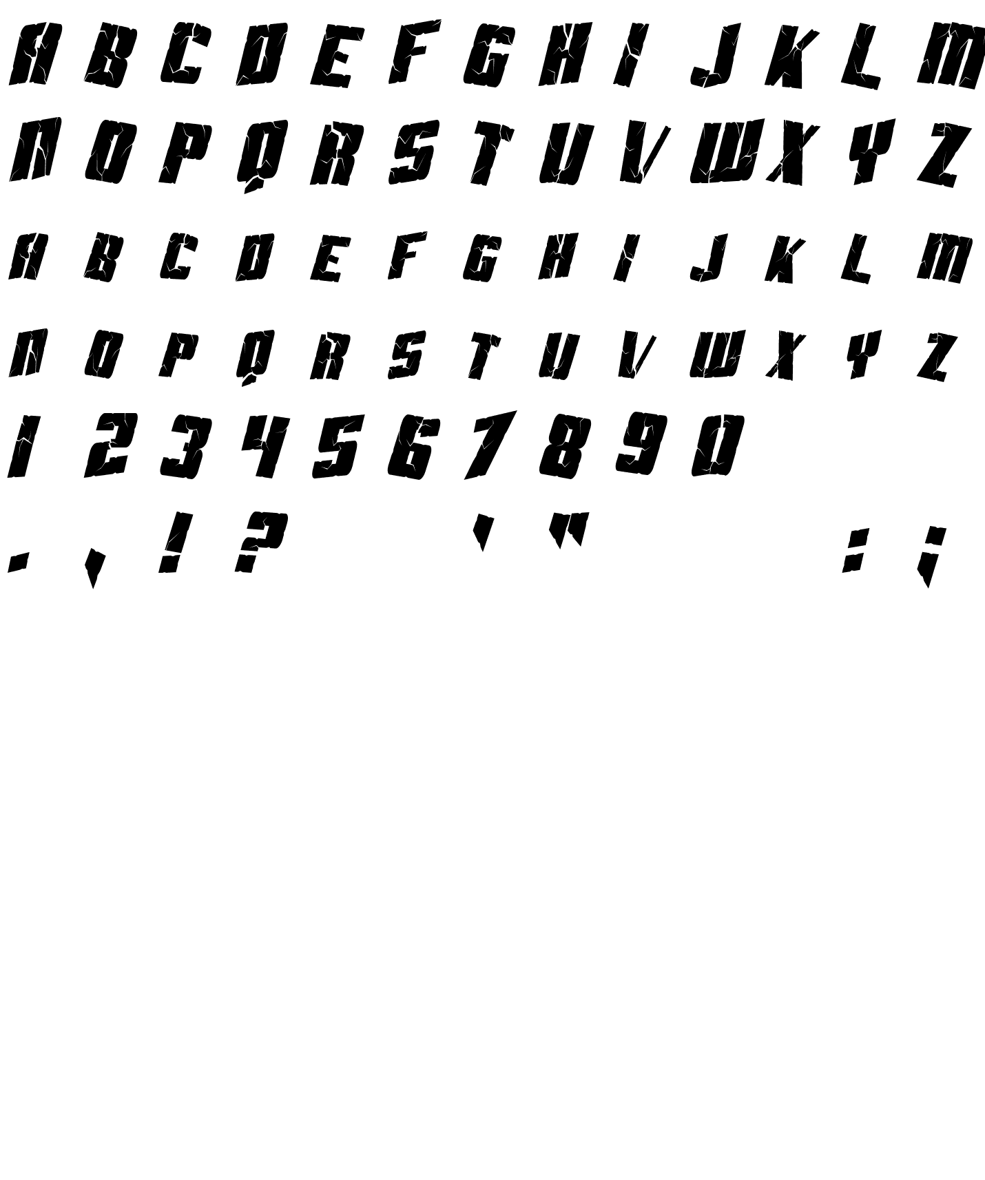 Шрифт SF Aftershock Debris Condensed Italic