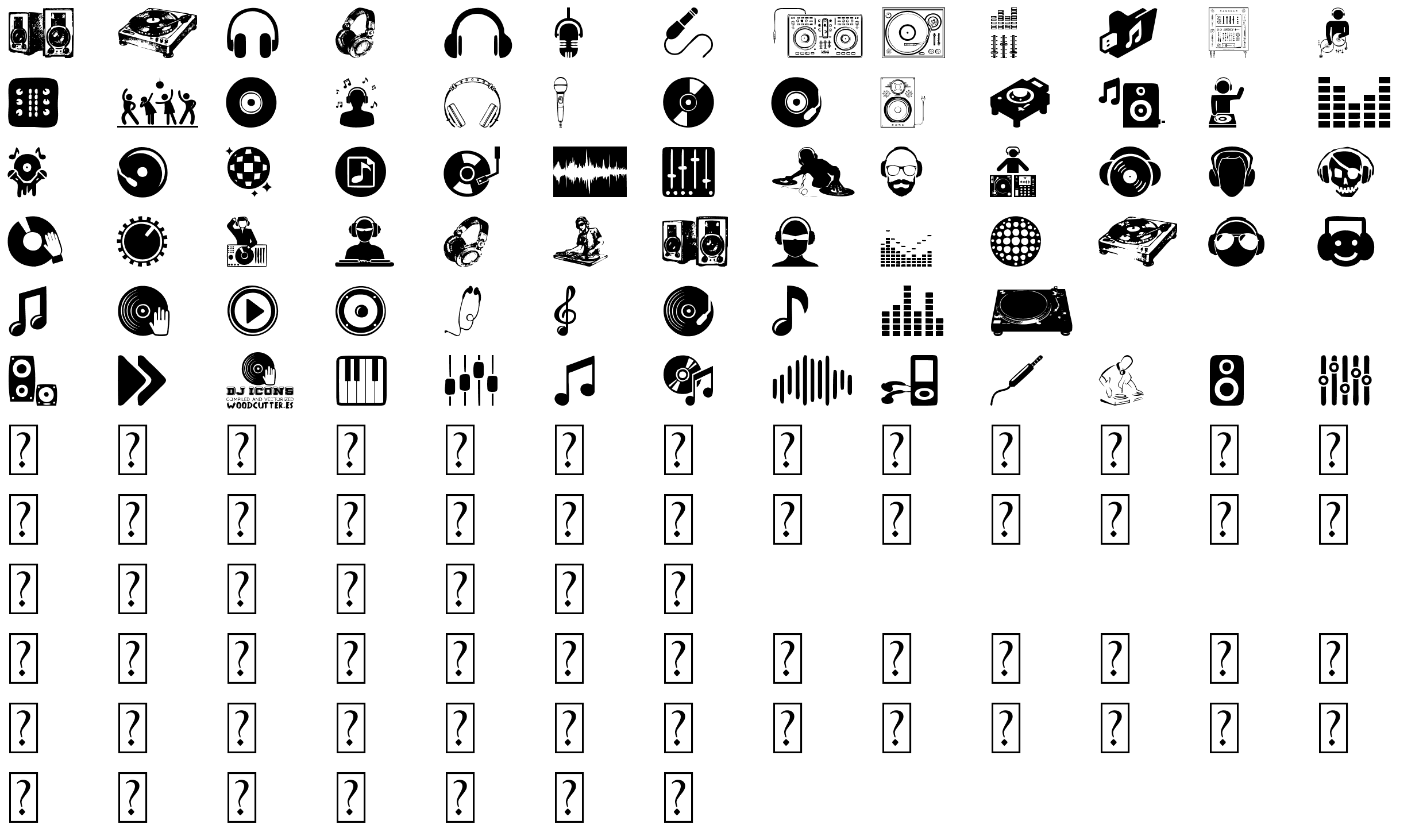 Шрифт DJ Icons