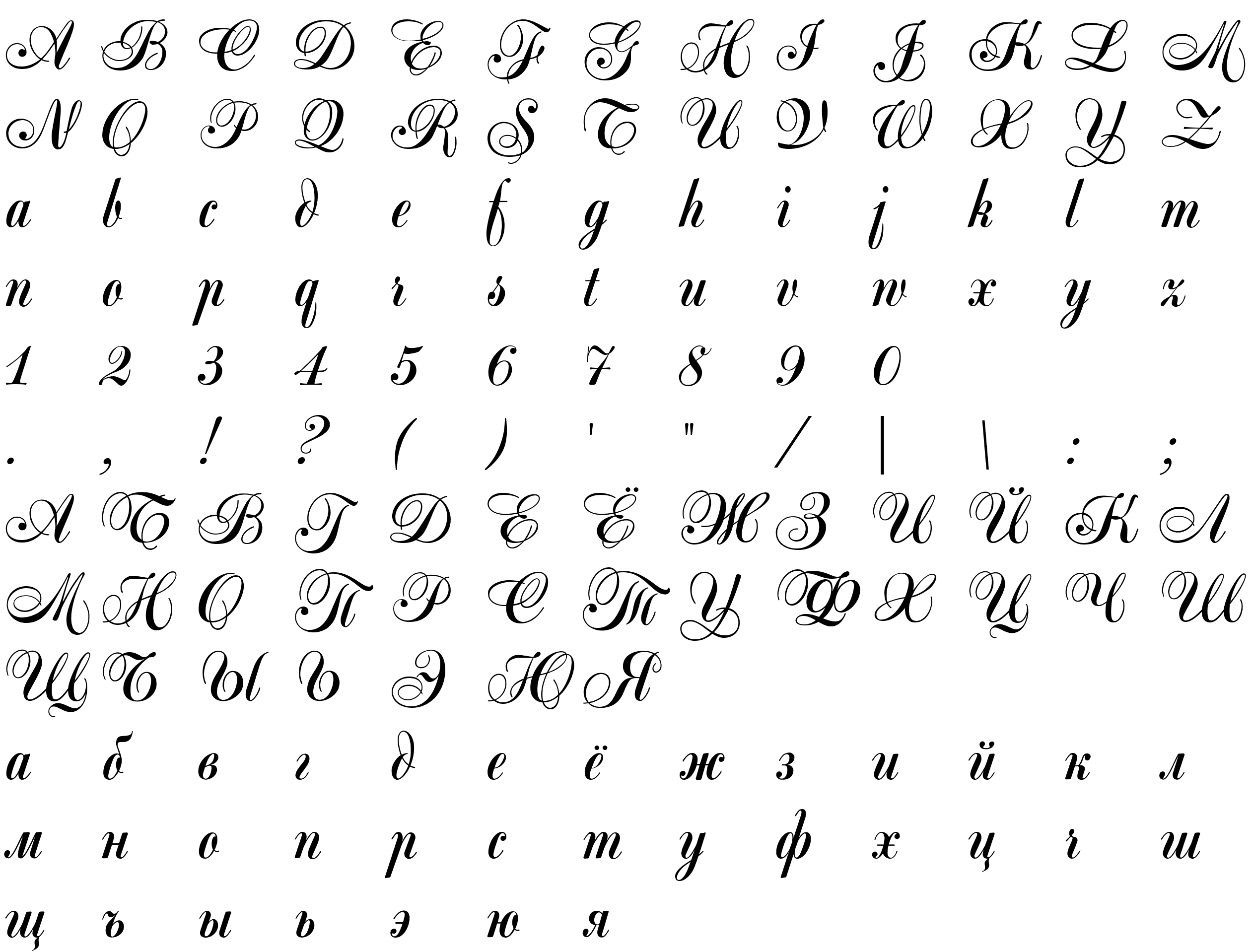 Шрифт Mazurka script
