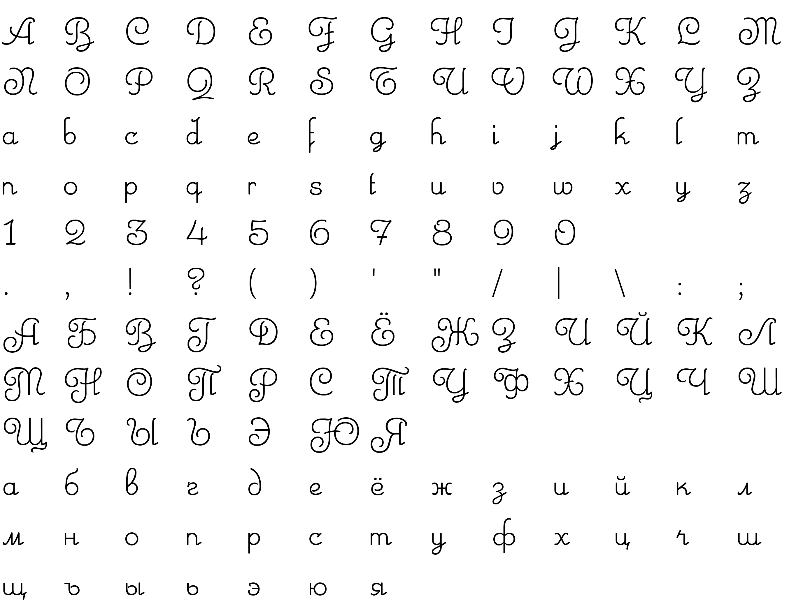 Шрифт Mikado script