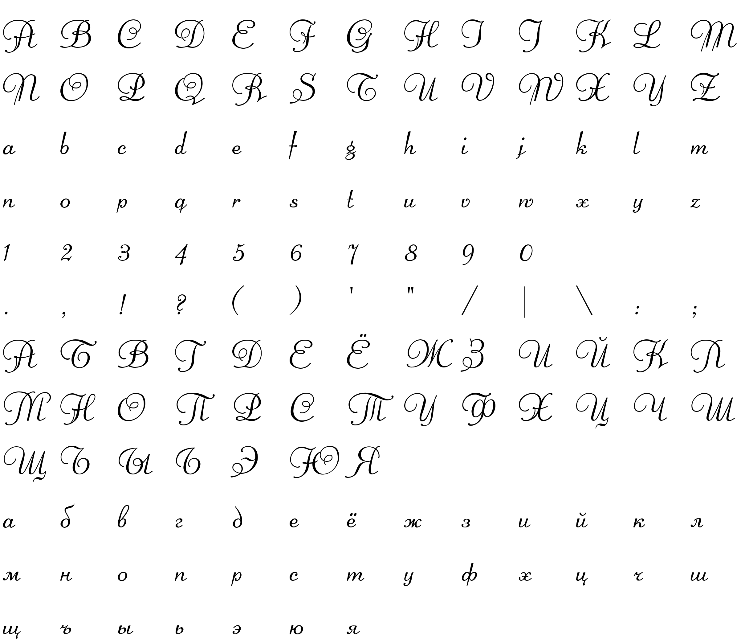 Шрифт Augustina script Cursive