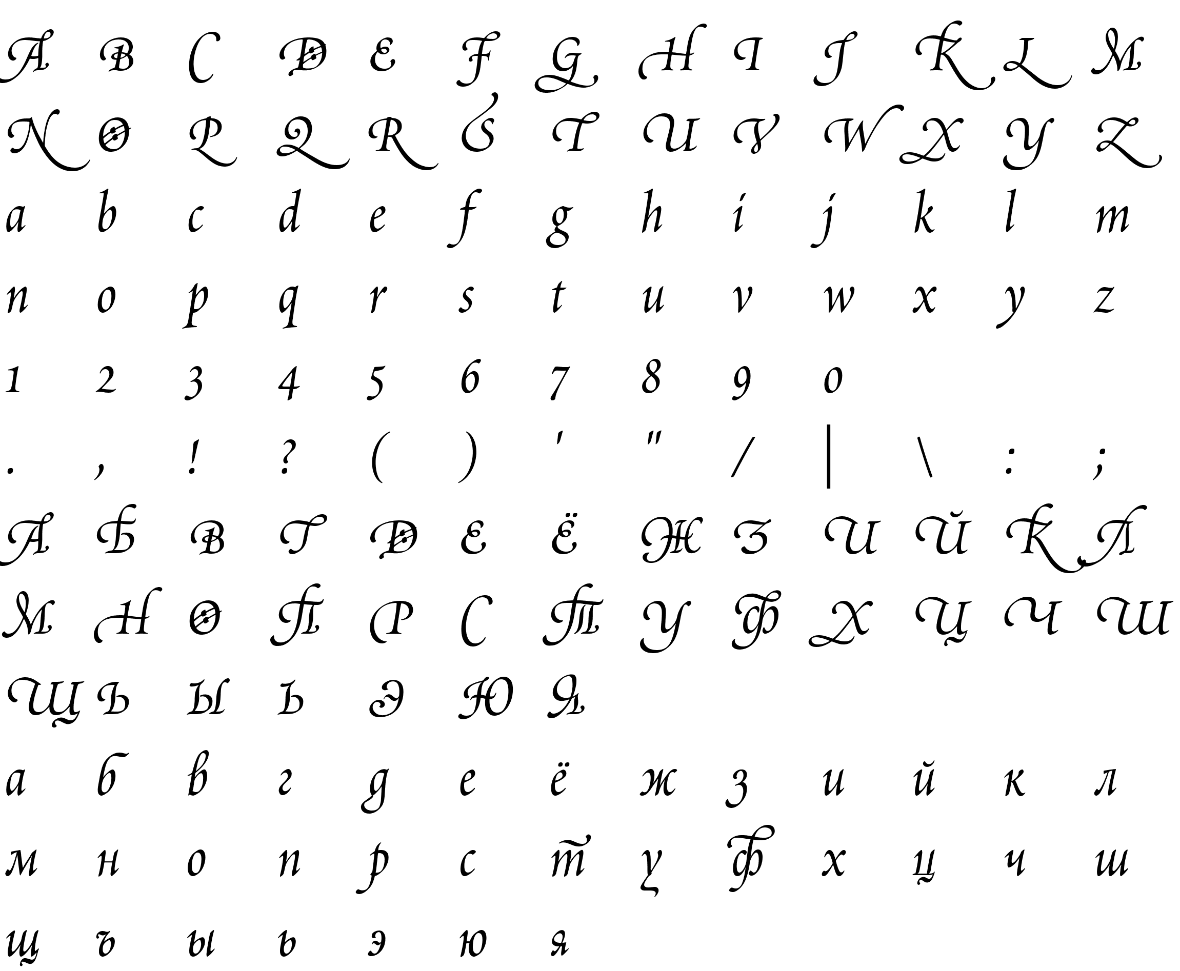 Шрифт Poetica Serenada