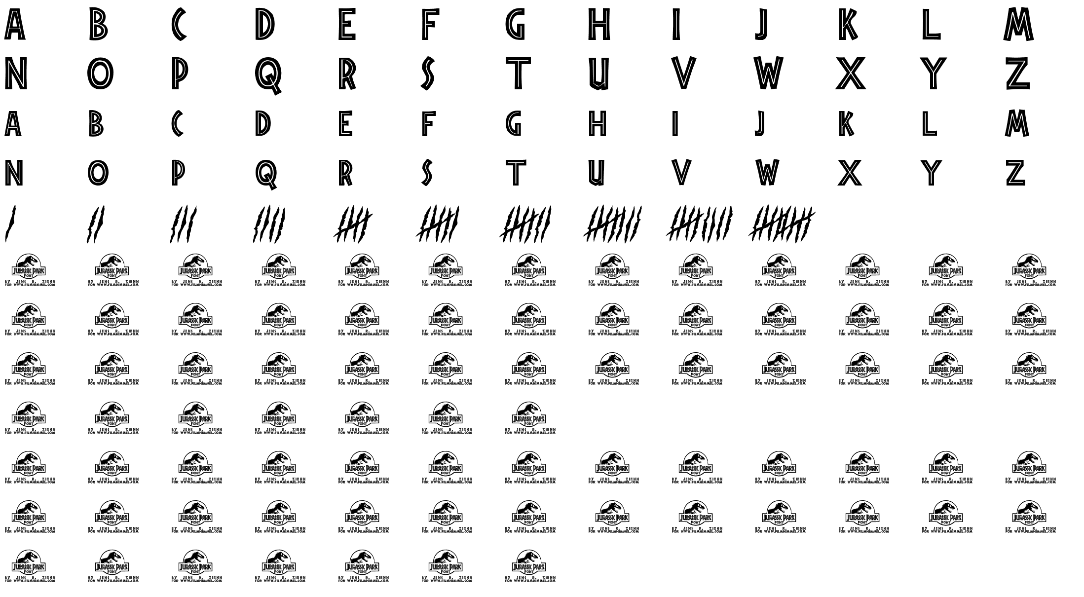 Шрифт Jurassic Park