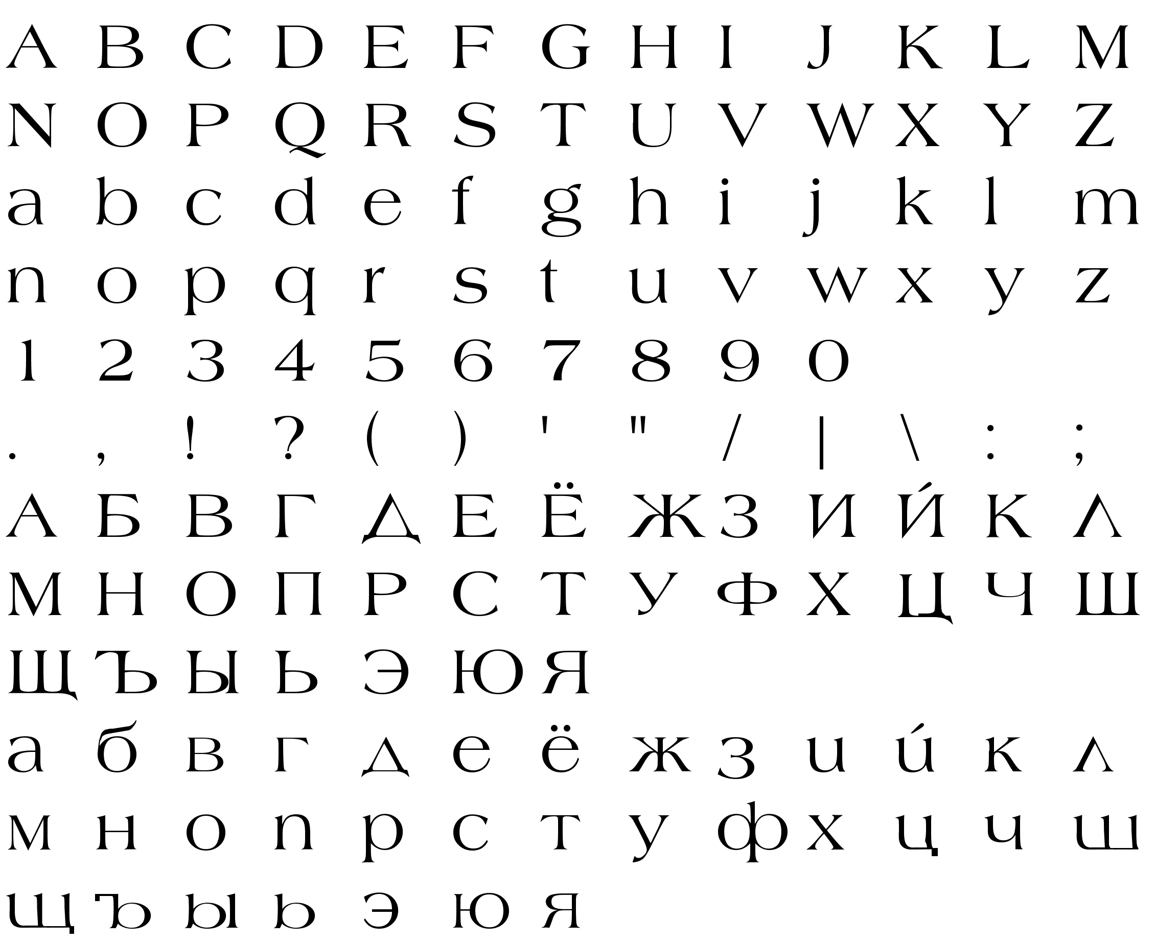 Шрифт Americana T RUS-LAT