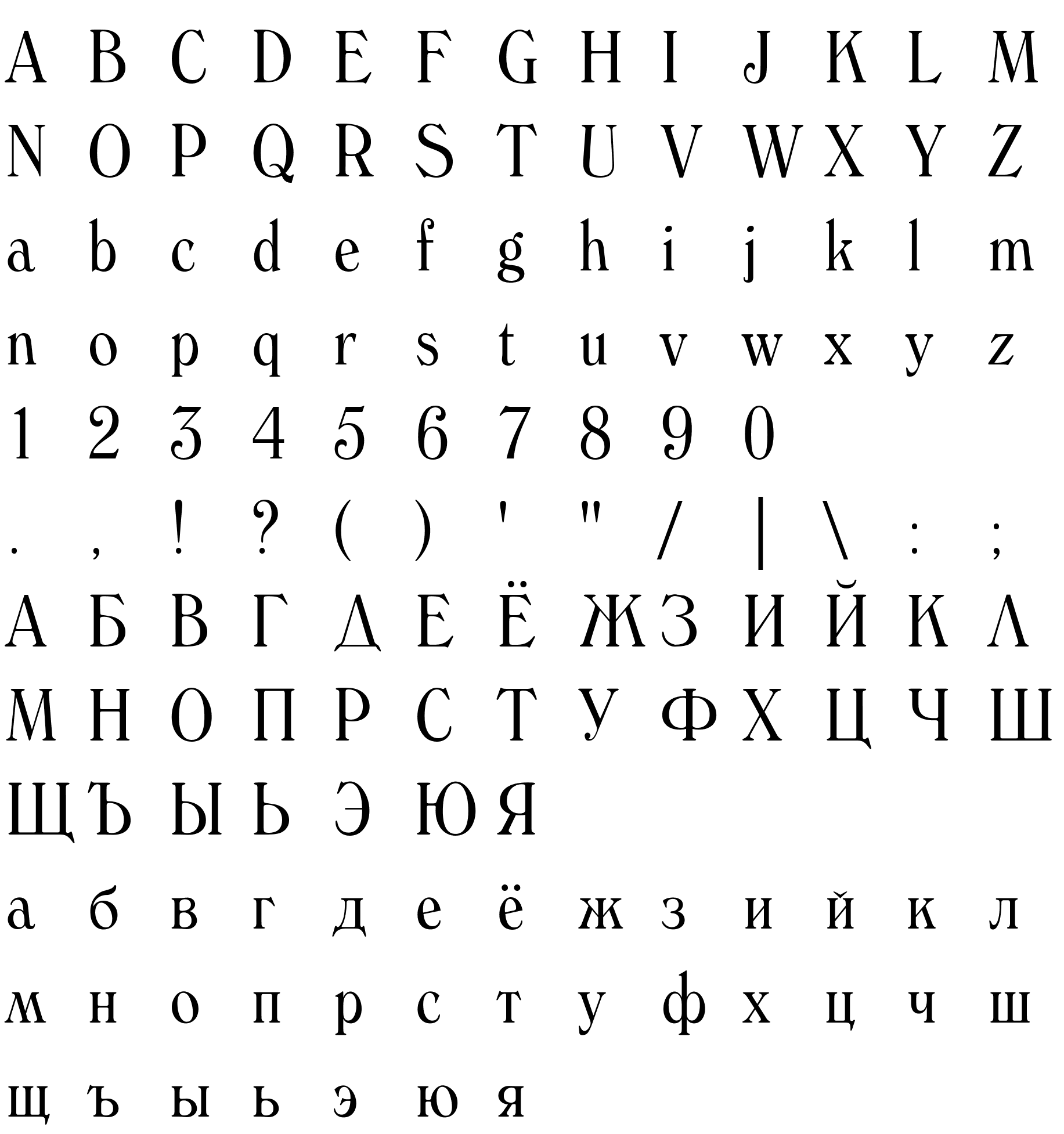 Шрифт Windsor LtCn BT RUS-LAT Light