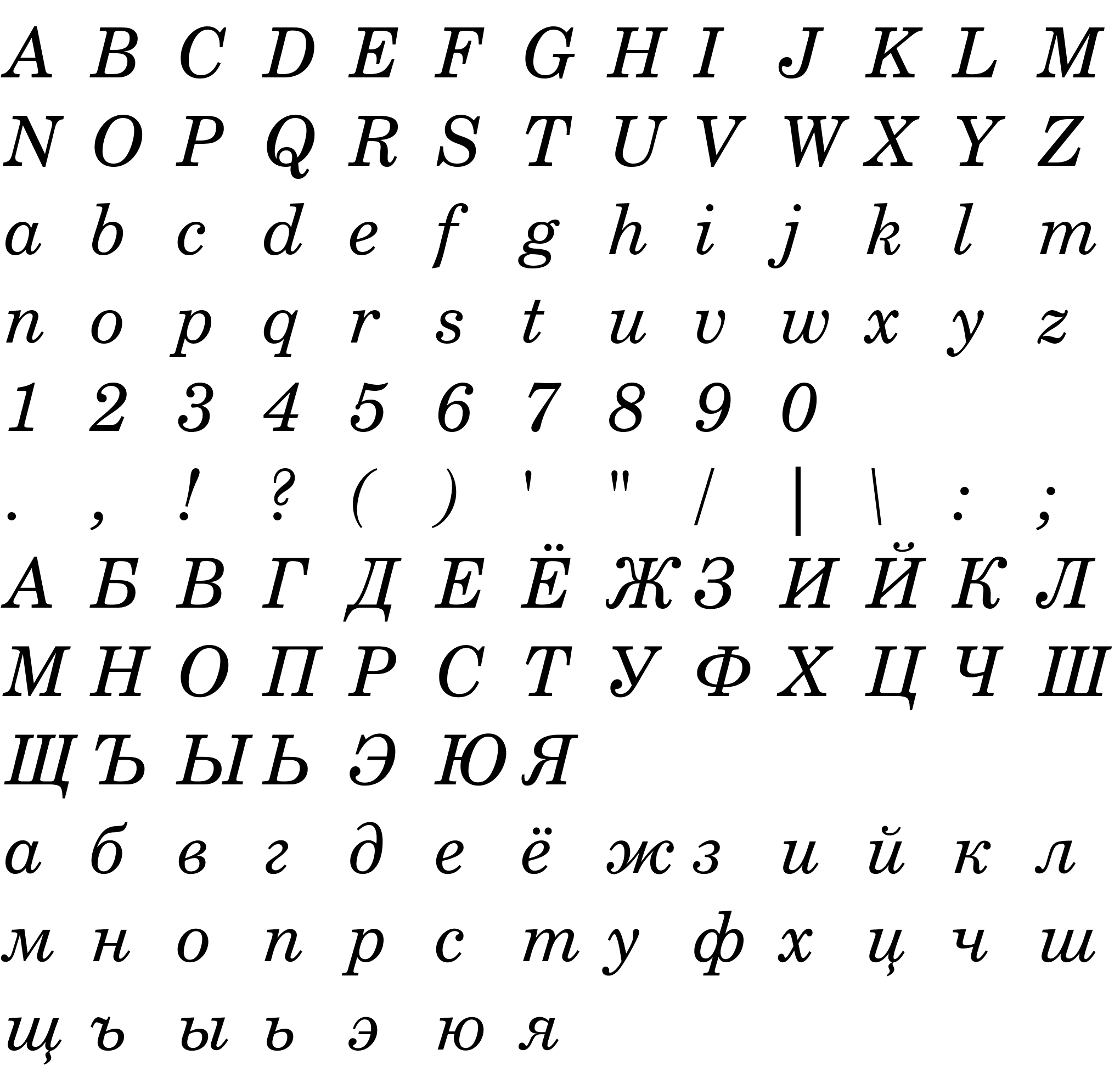 Шрифт CentSchbook BT [Rus by me] Italic