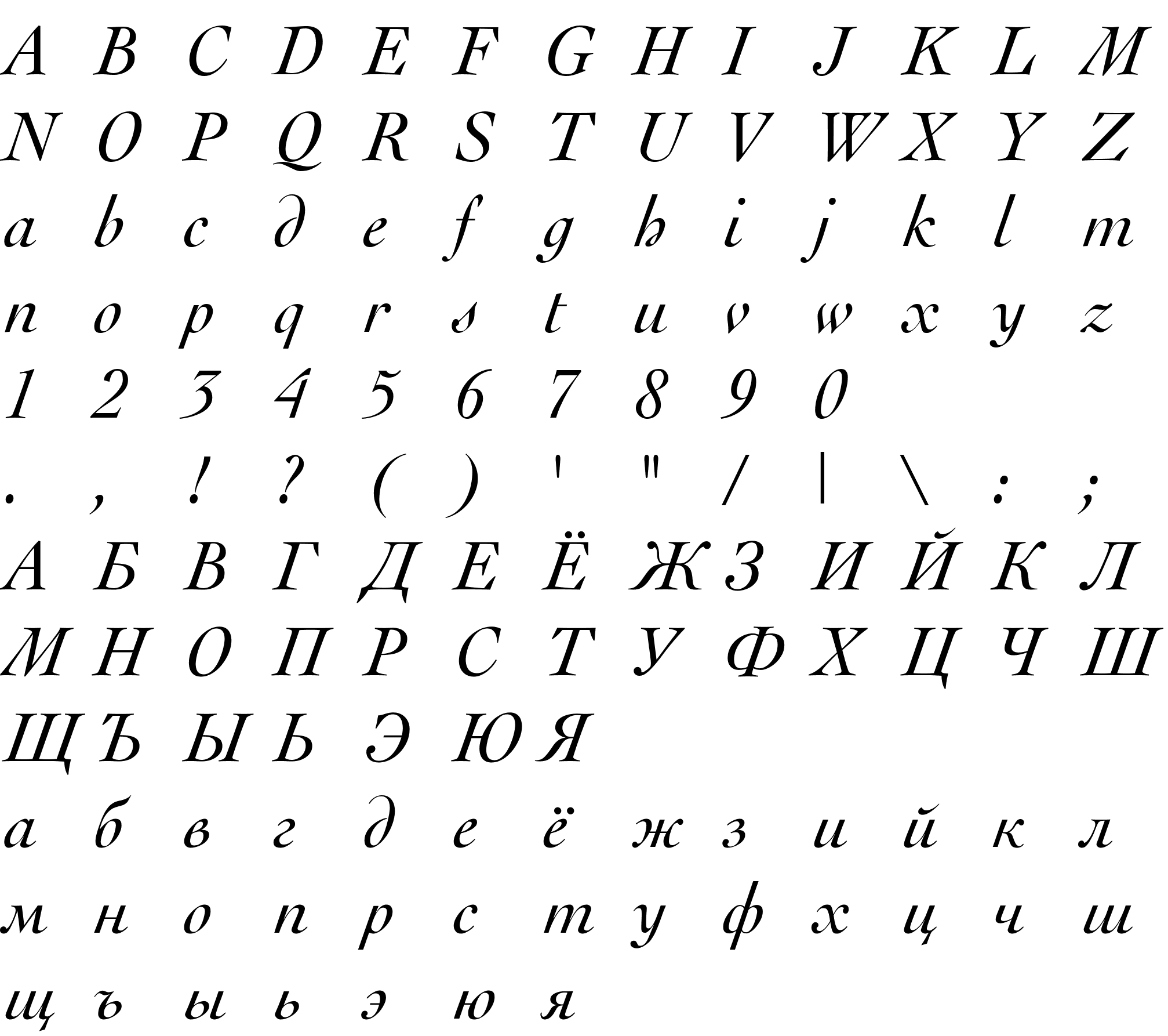 Шрифт Cochin LT [Rus by me] Italic