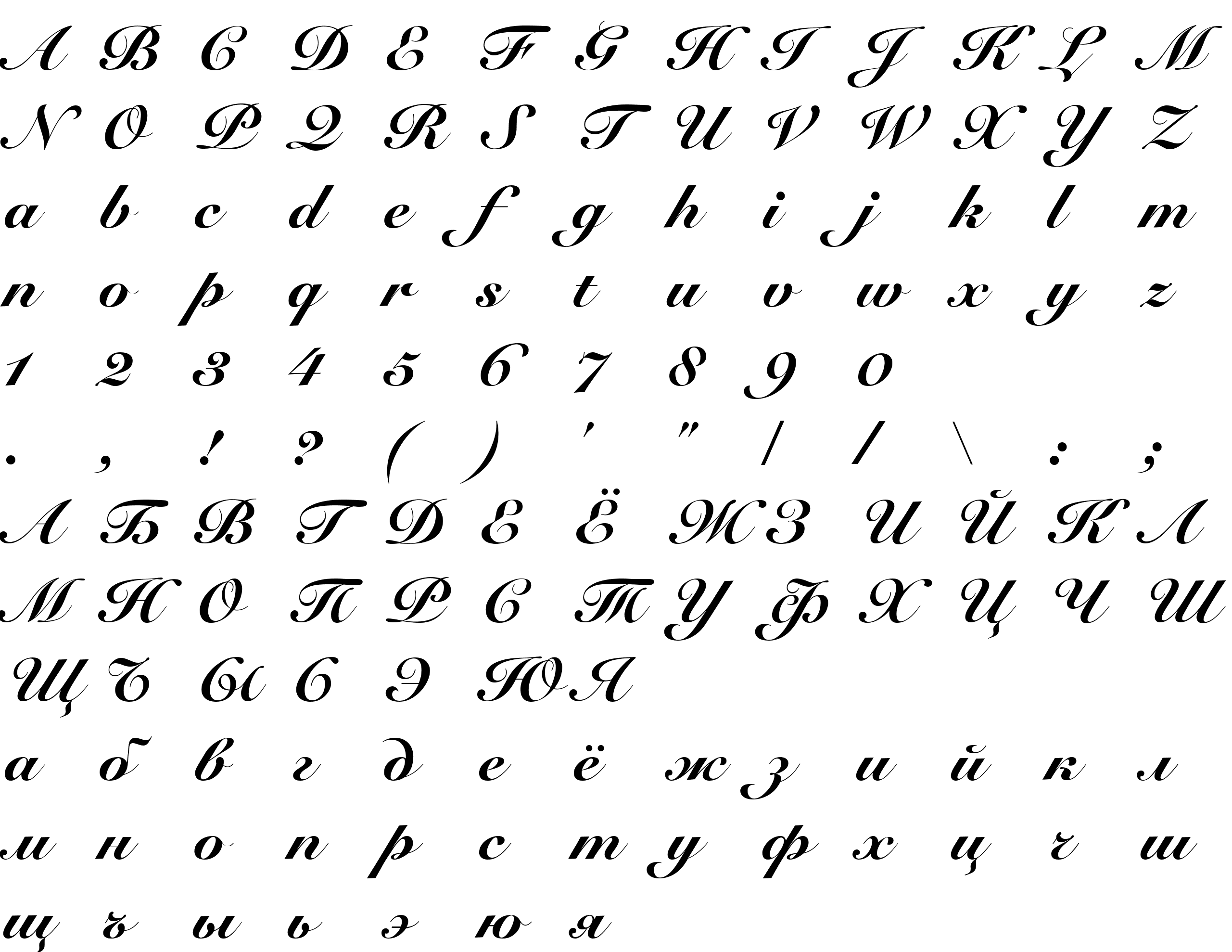 Шрифт Snell Roundhand Black