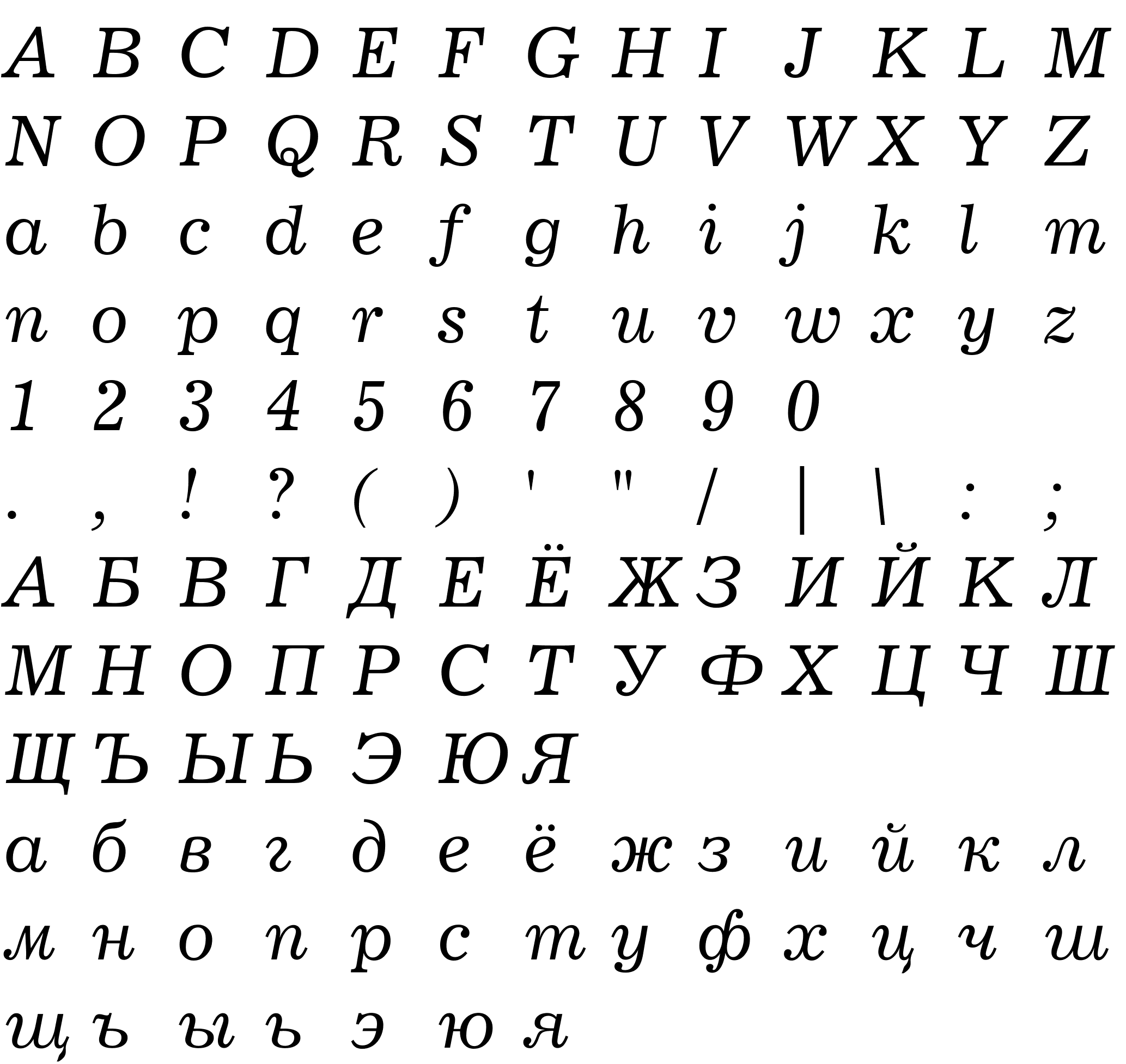 Шрифт News702 BT [Rus by me] Italic