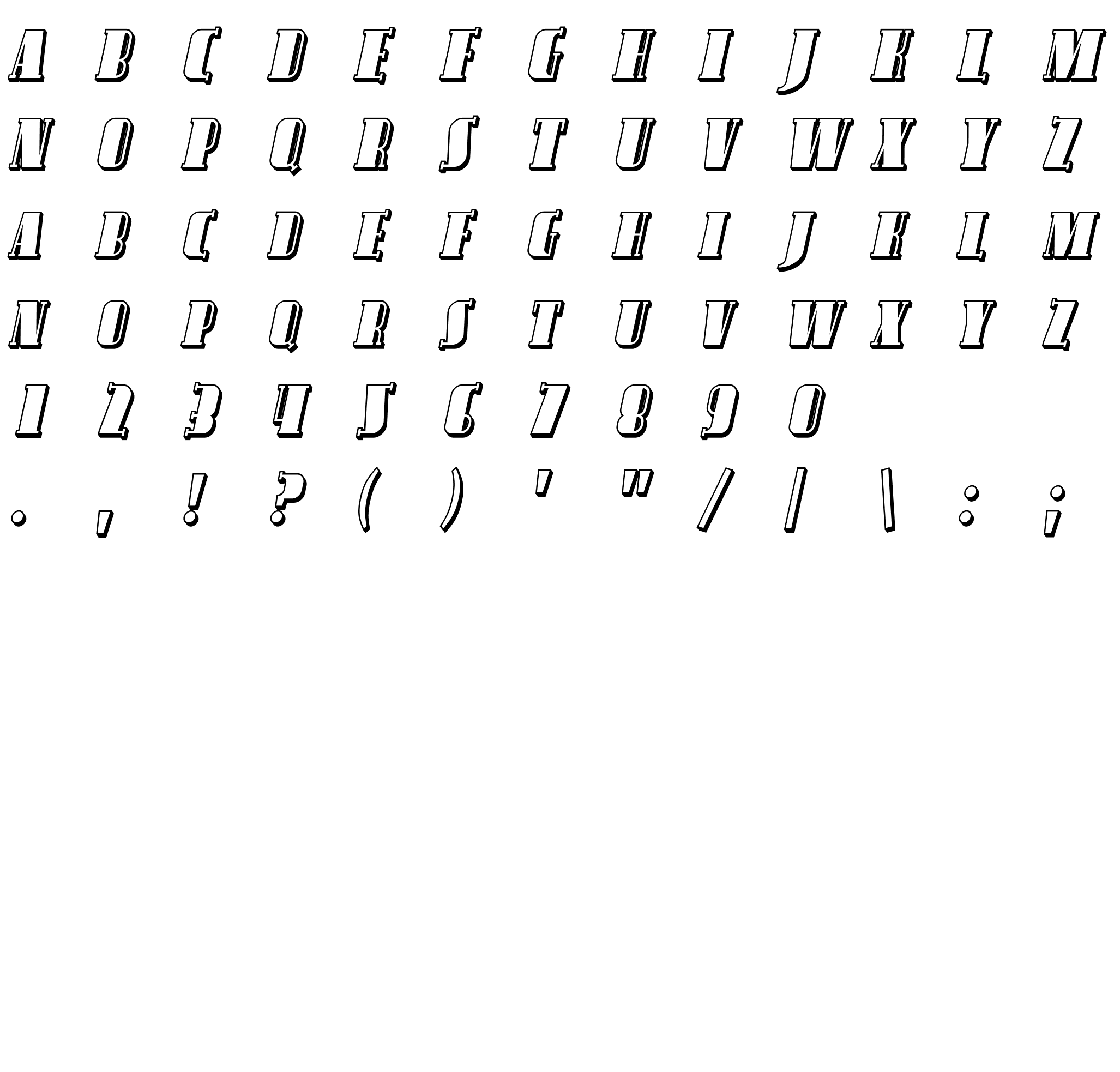 Шрифт Avondale SC Shaded Italic