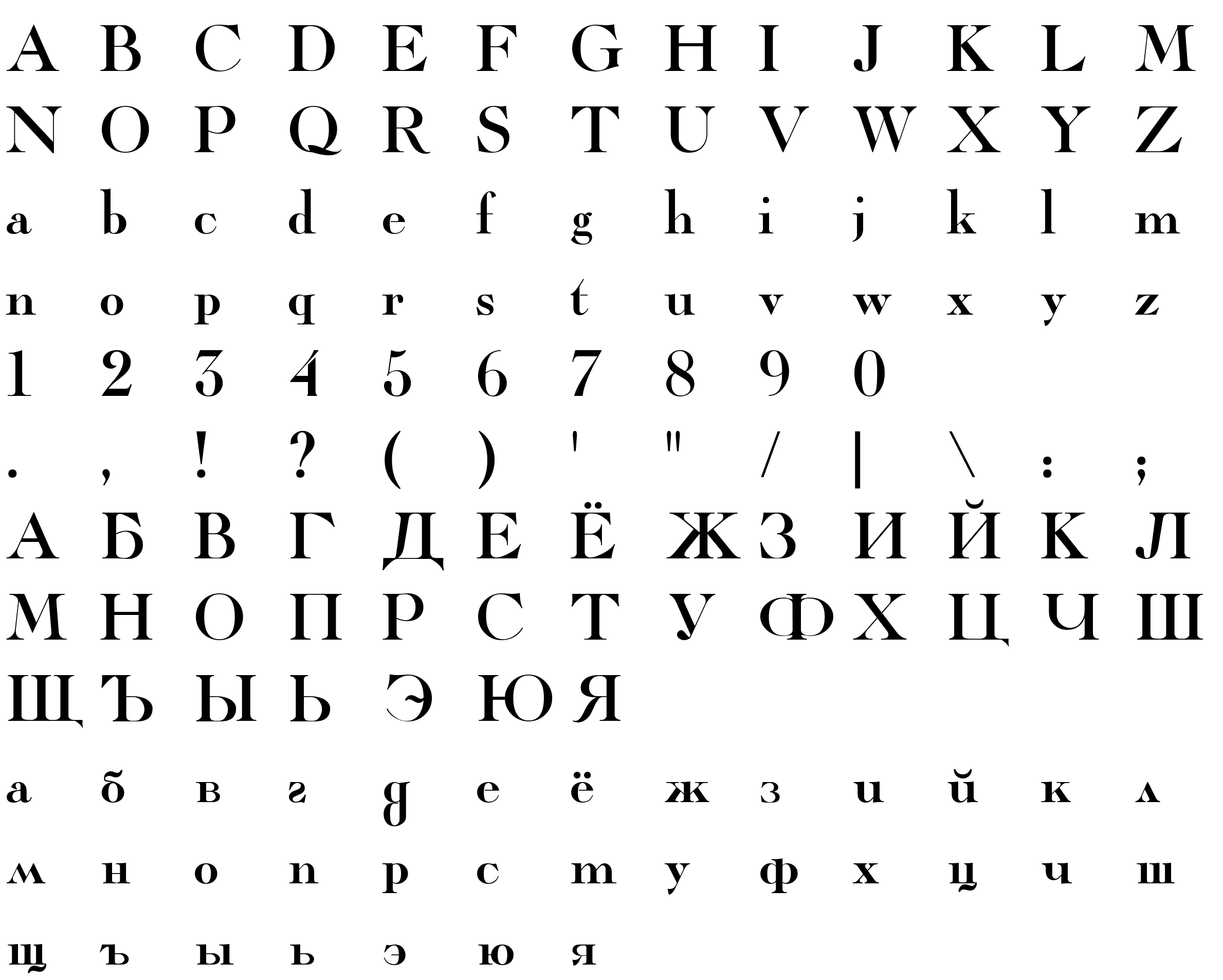 Шрифт Caslon ICG CYR Titling