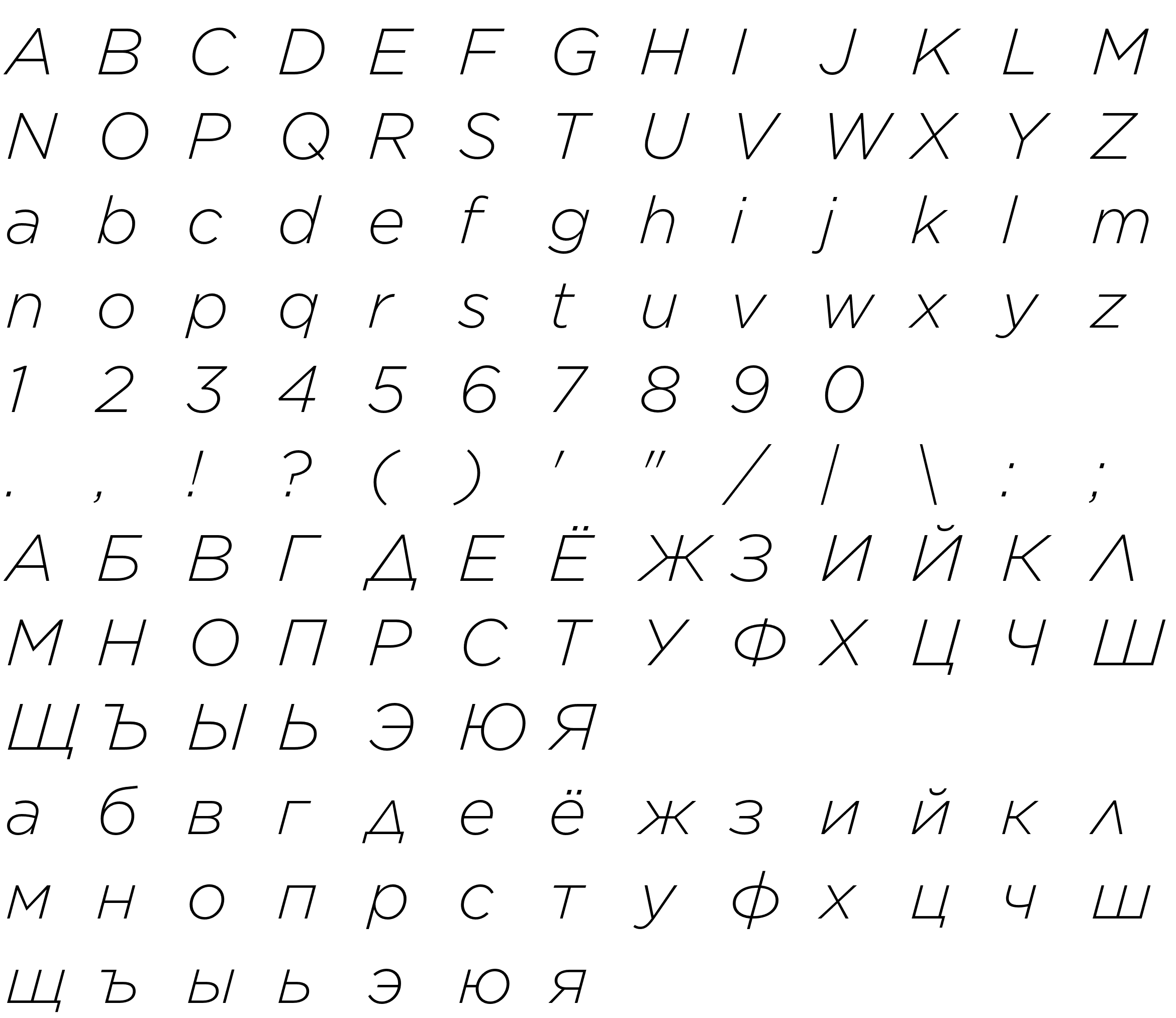 Шрифт GothamSSm-XLightItalic