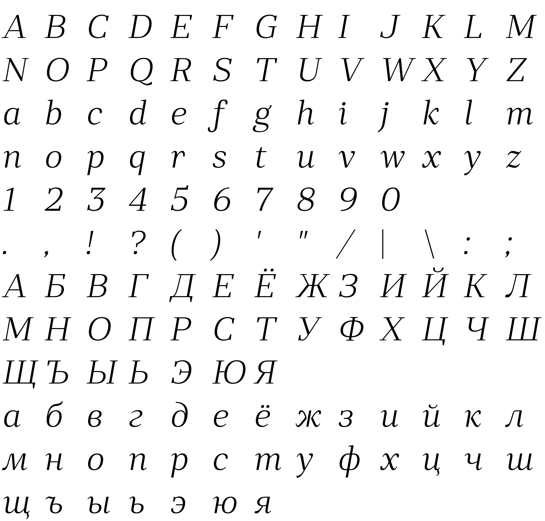 Шрифт RollestonDisplay-LightItalic