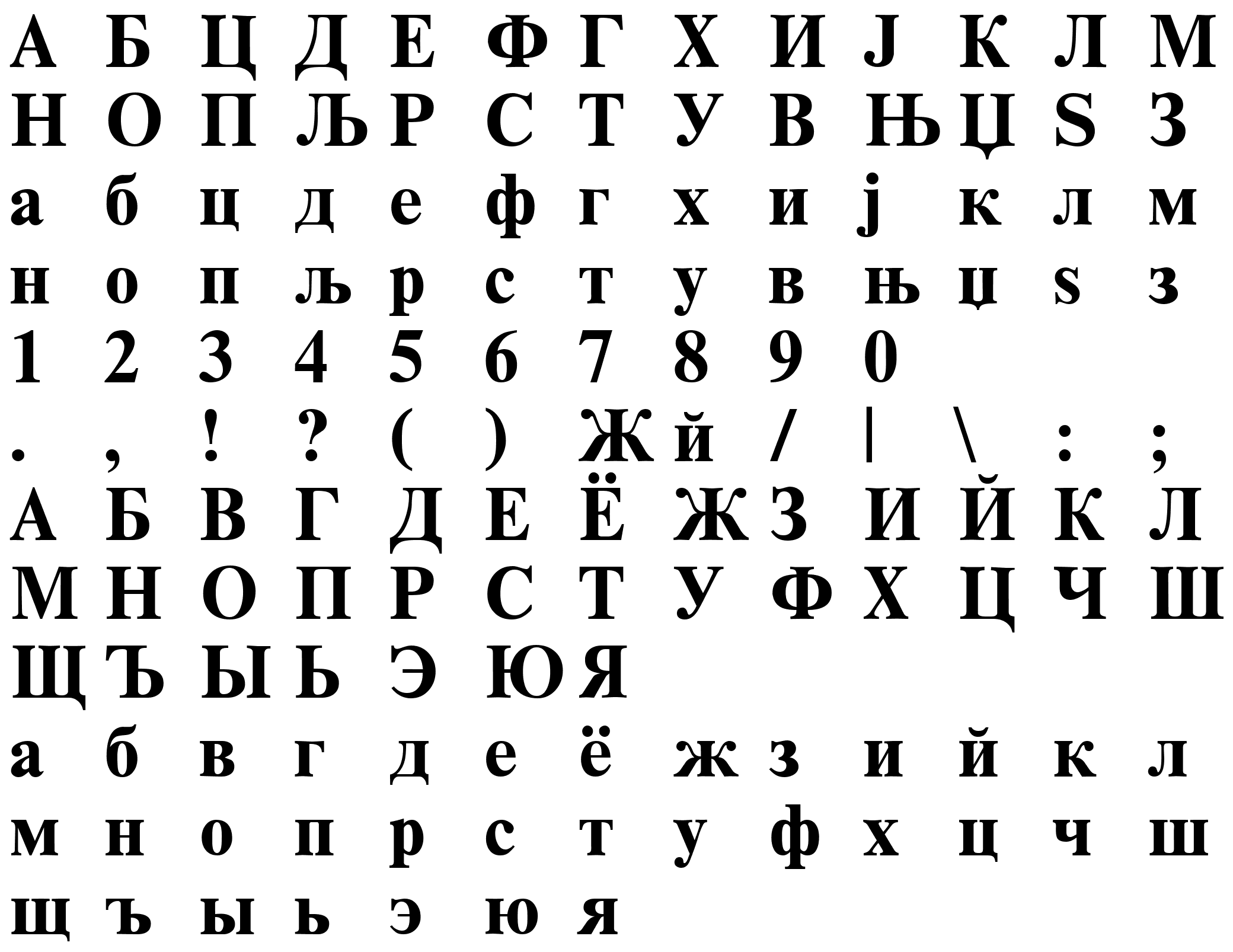 Шрифт RomanCyrillic RUS BoldA