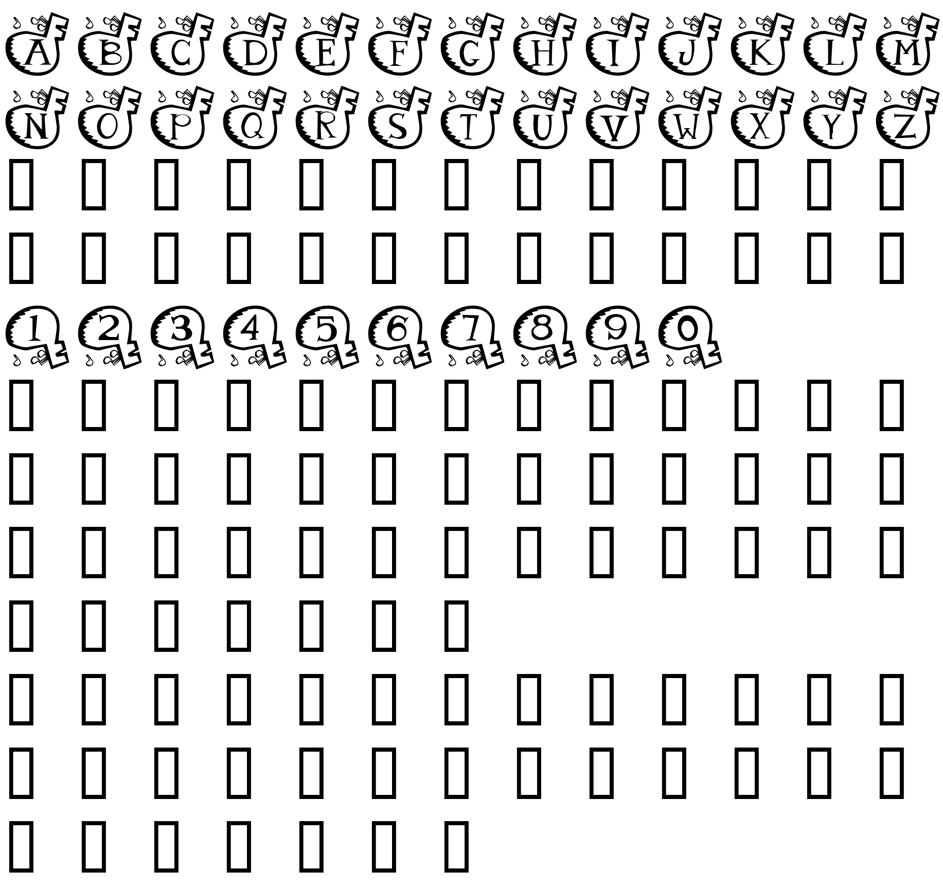 Шрифт NoteWorthy