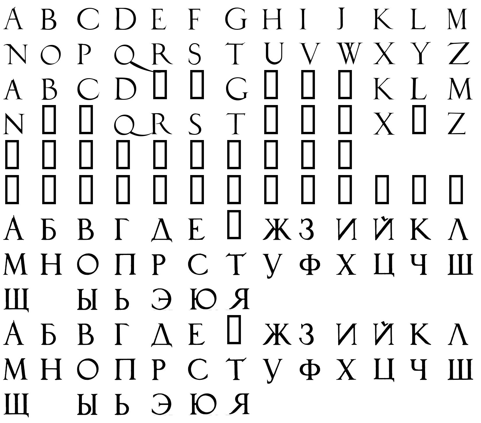 Шрифт DuererLatinCapitals