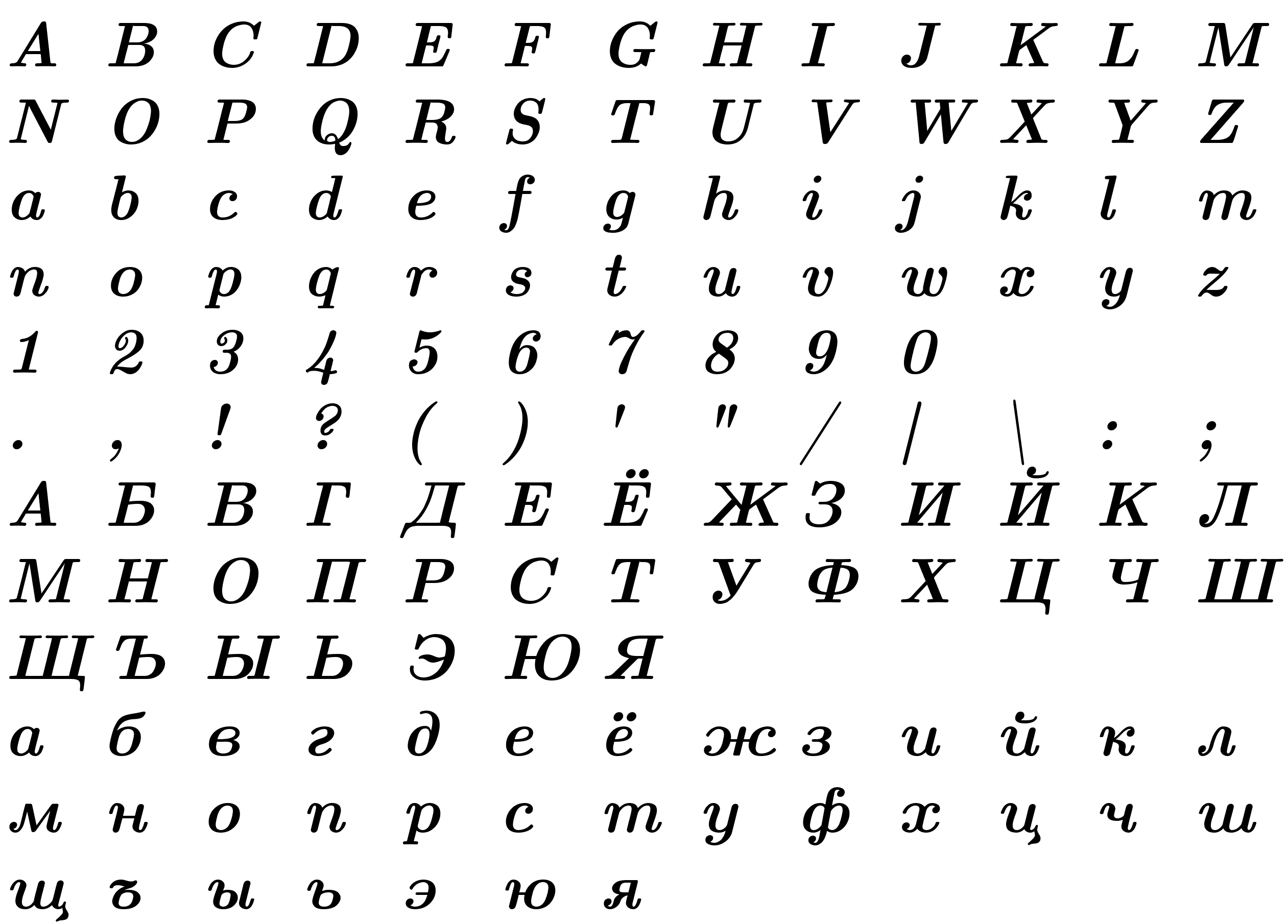 Шрифт CMU Serif BoldItalic