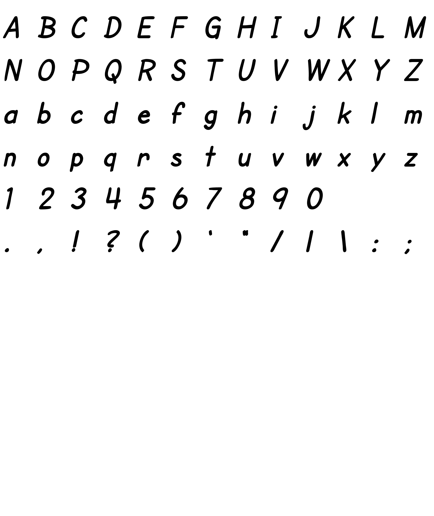 Шрифт SF Cartoonist Hand Bold Italic