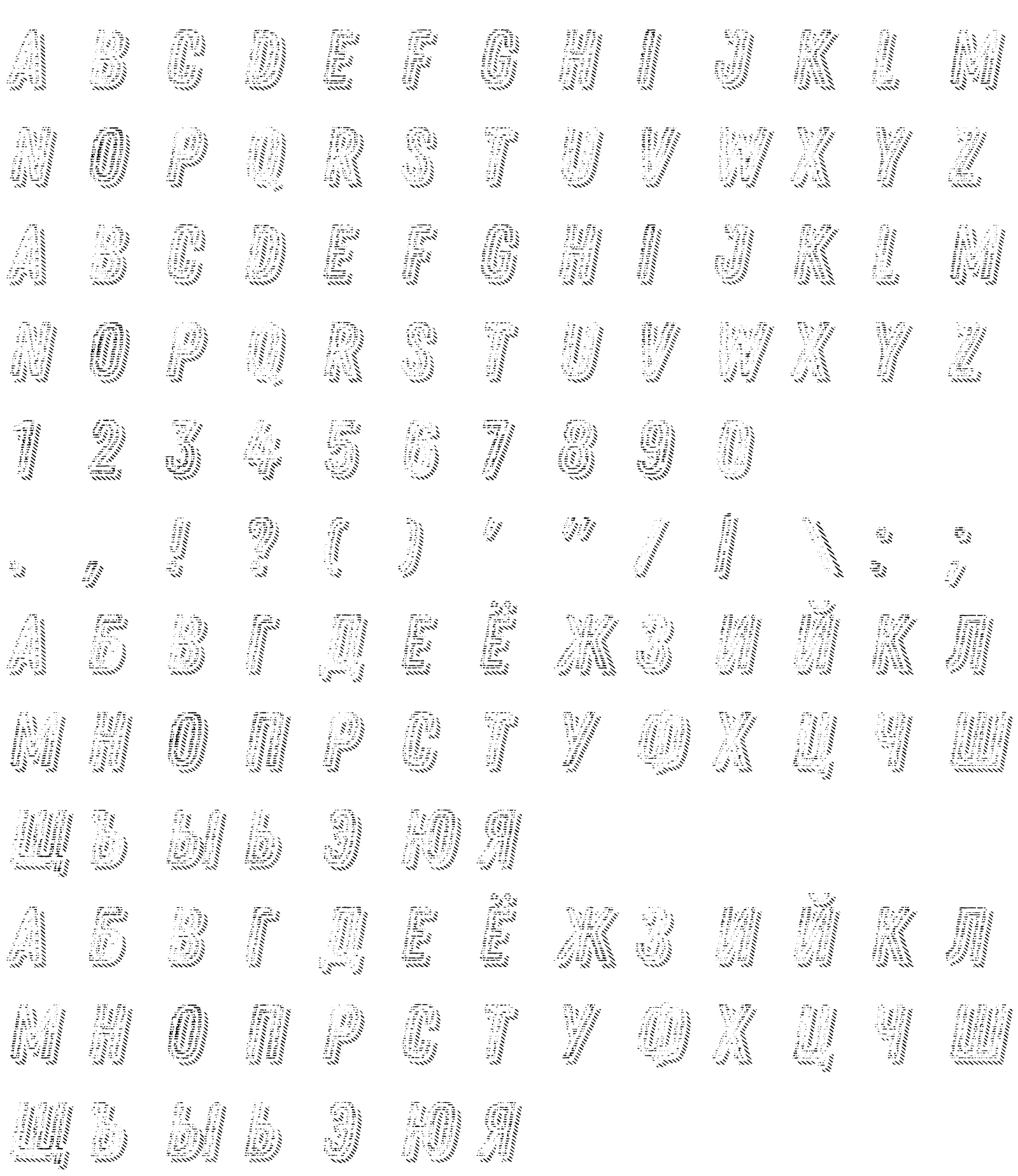 Шрифт Zing Rust Line Horizontals2 Fill2 Shadow3