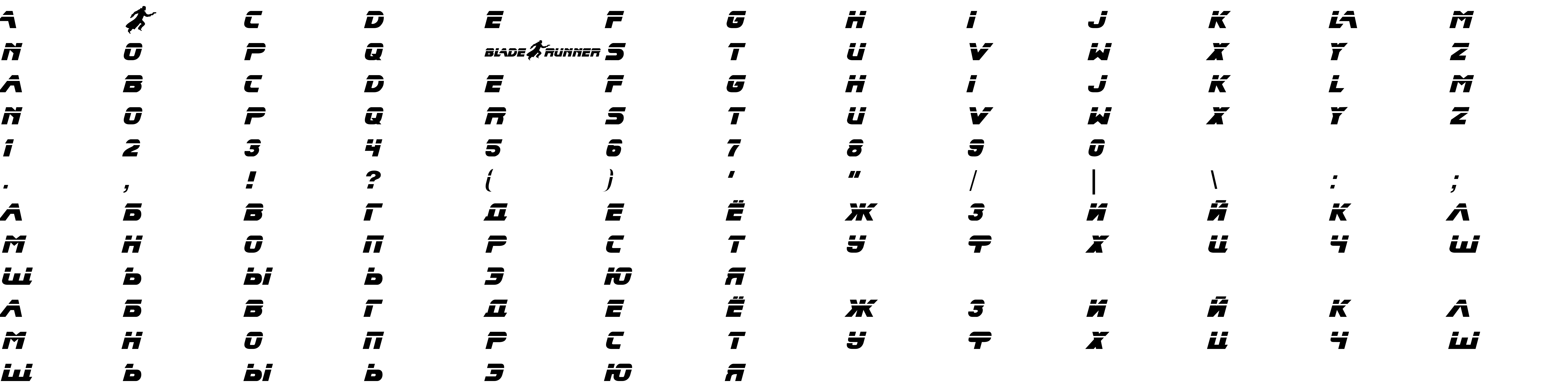 Шрифт UA_Blade_Runner Bold Italic