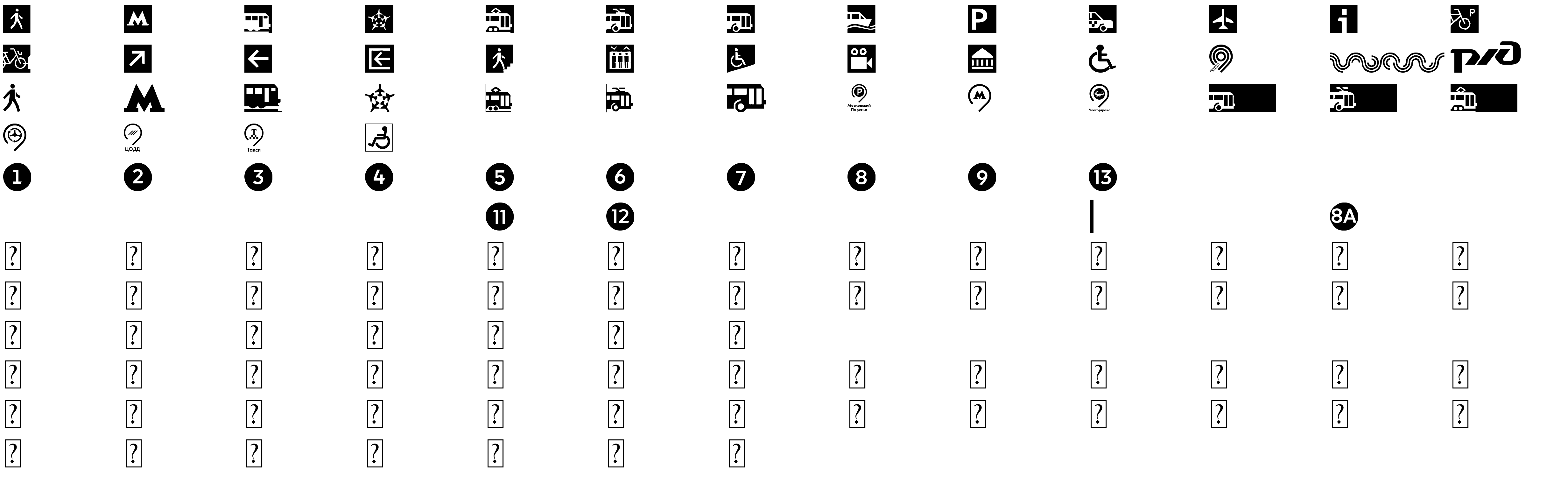 Шрифт Moscow Sans - Pictogram