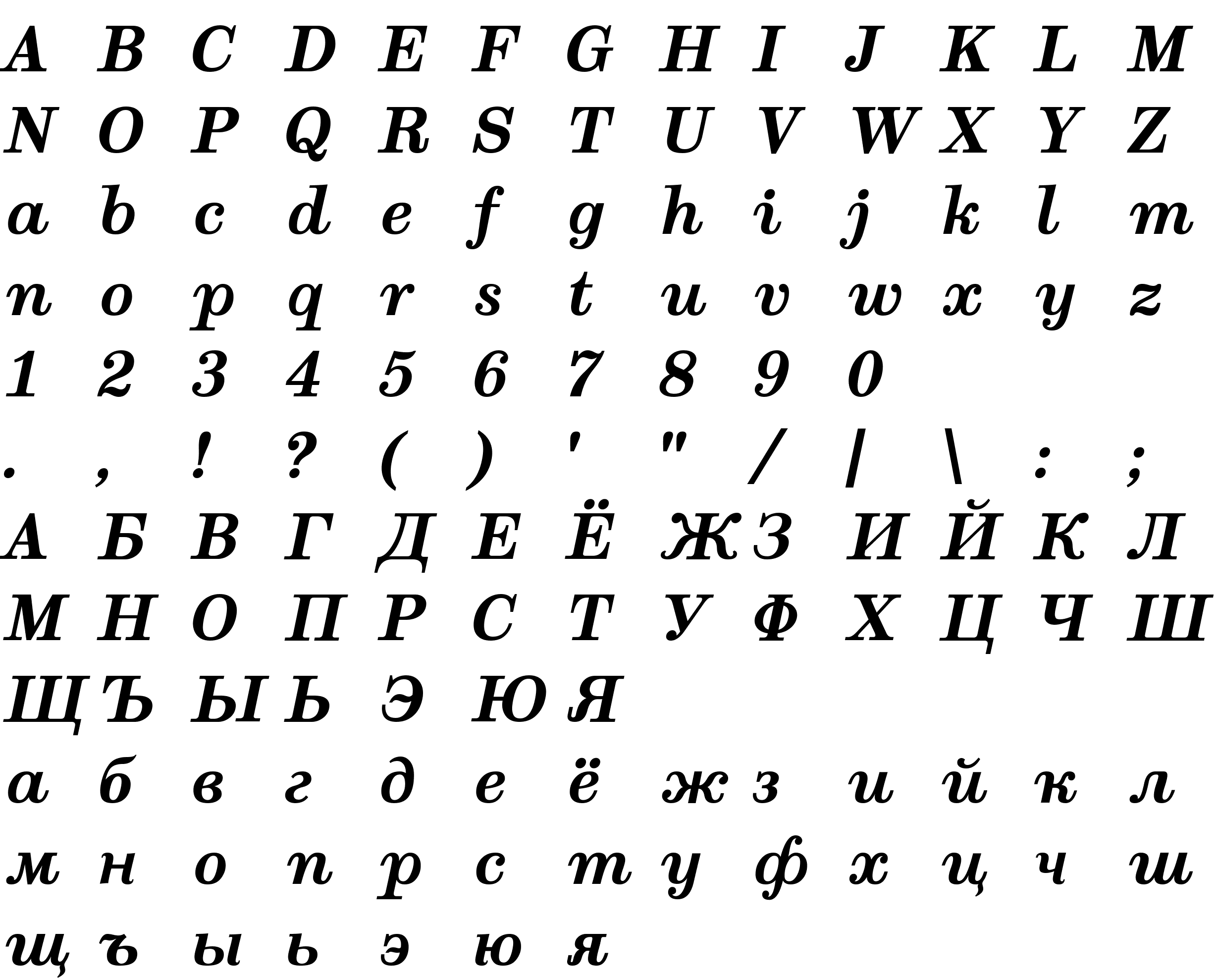 Шрифт Munson Bold Italic