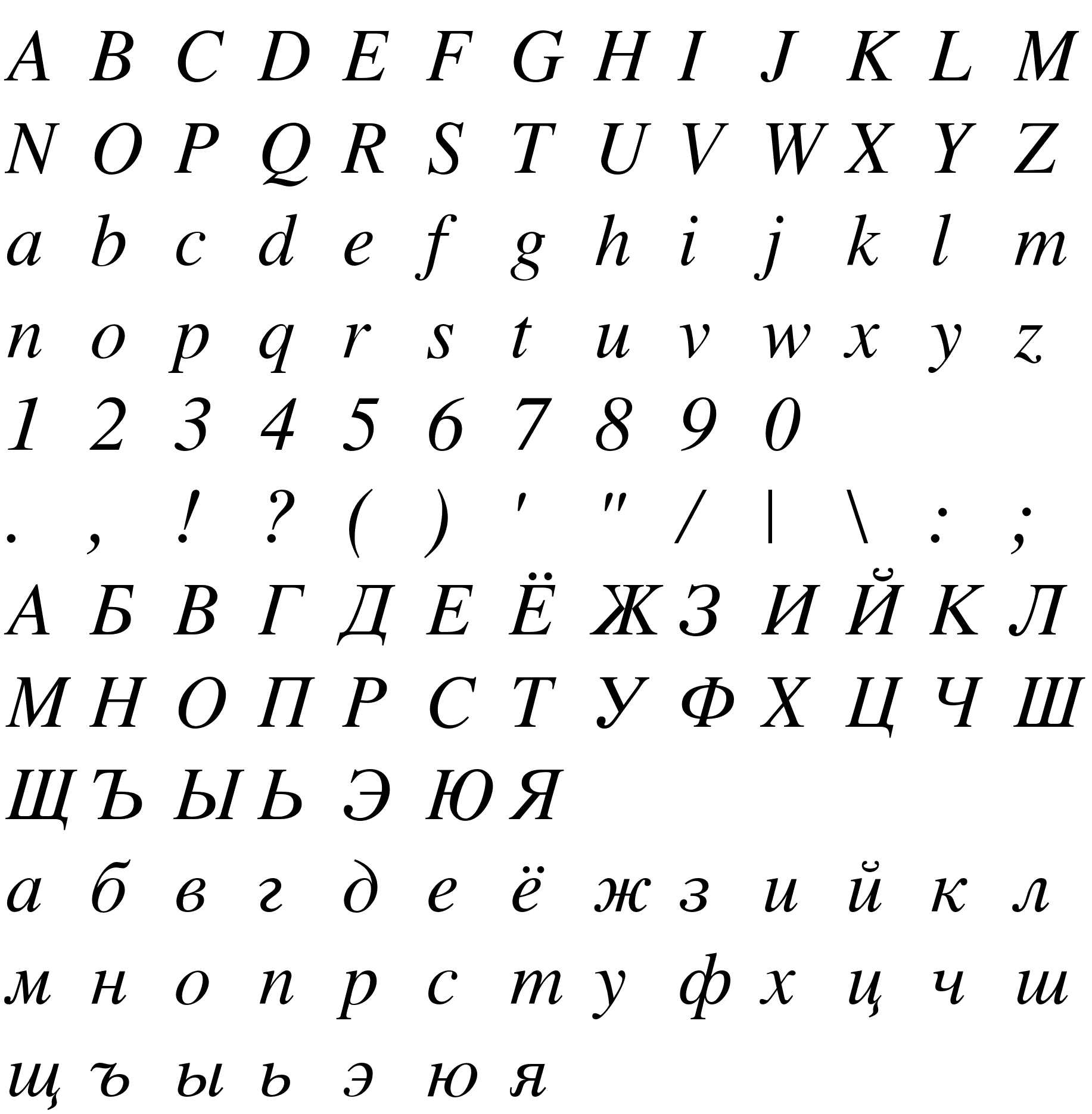 Шрифт LatinskijC-Italic