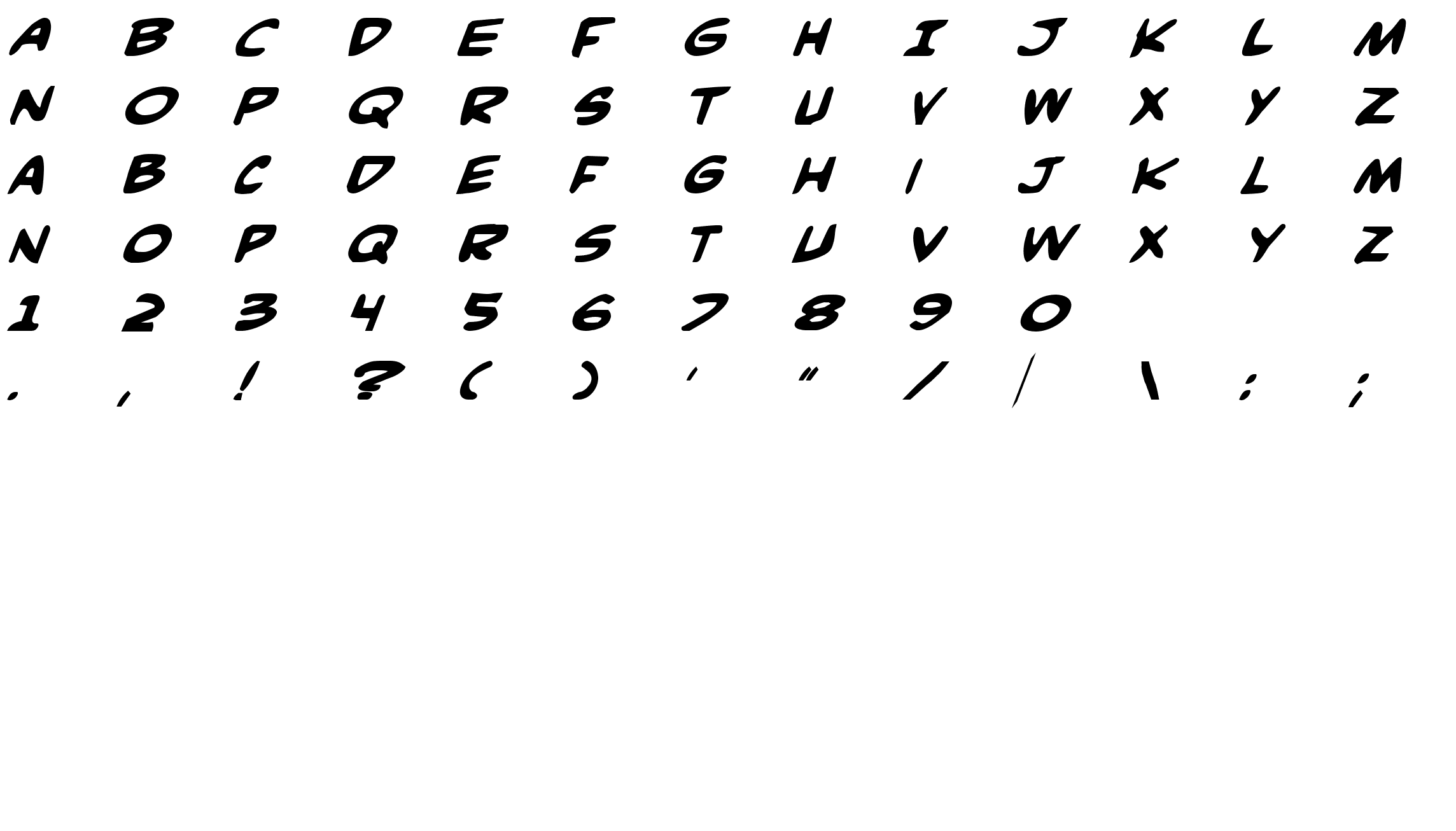 Шрифт Comic Book Commando Bold Italic