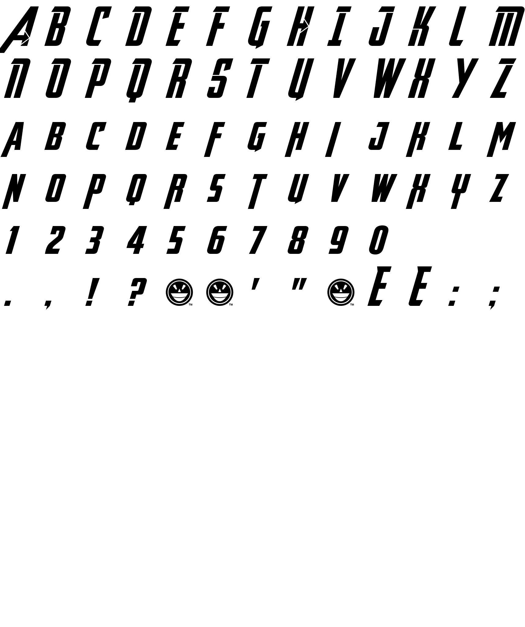 Шрифт Avengeance Heroic Avenger Italic