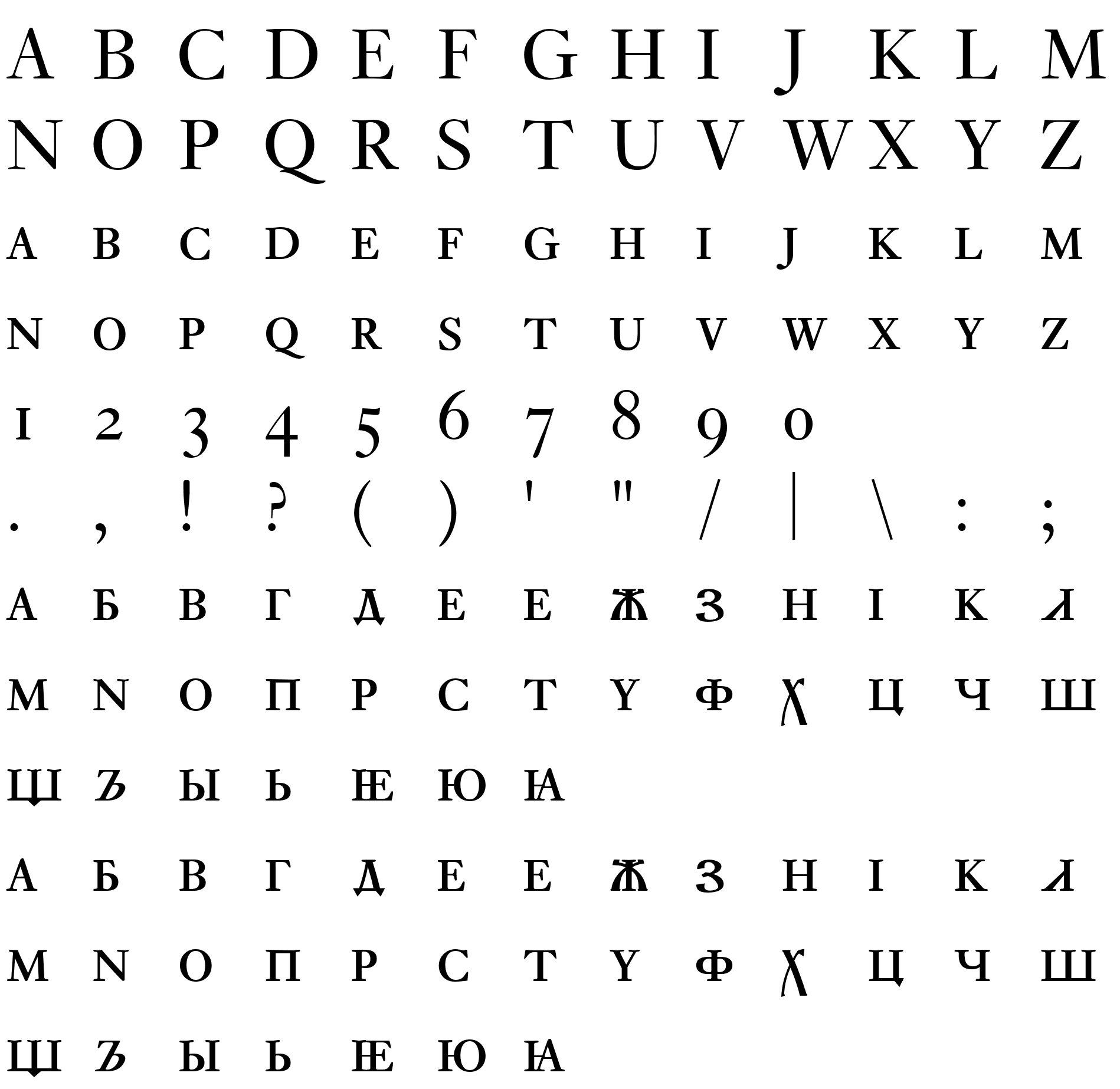 Шрифт Kis Classico SC