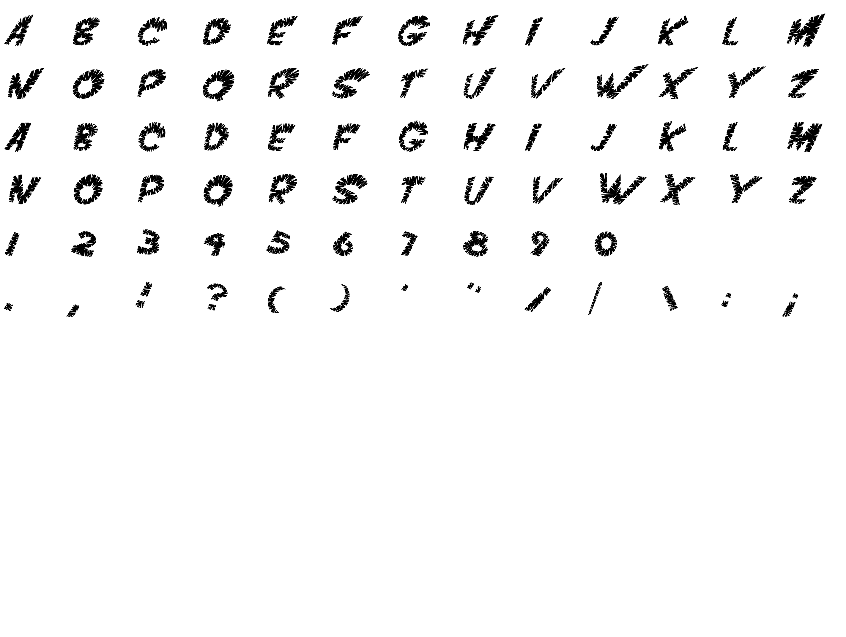 Шрифт VTC ScreamItLoudSliced Italic