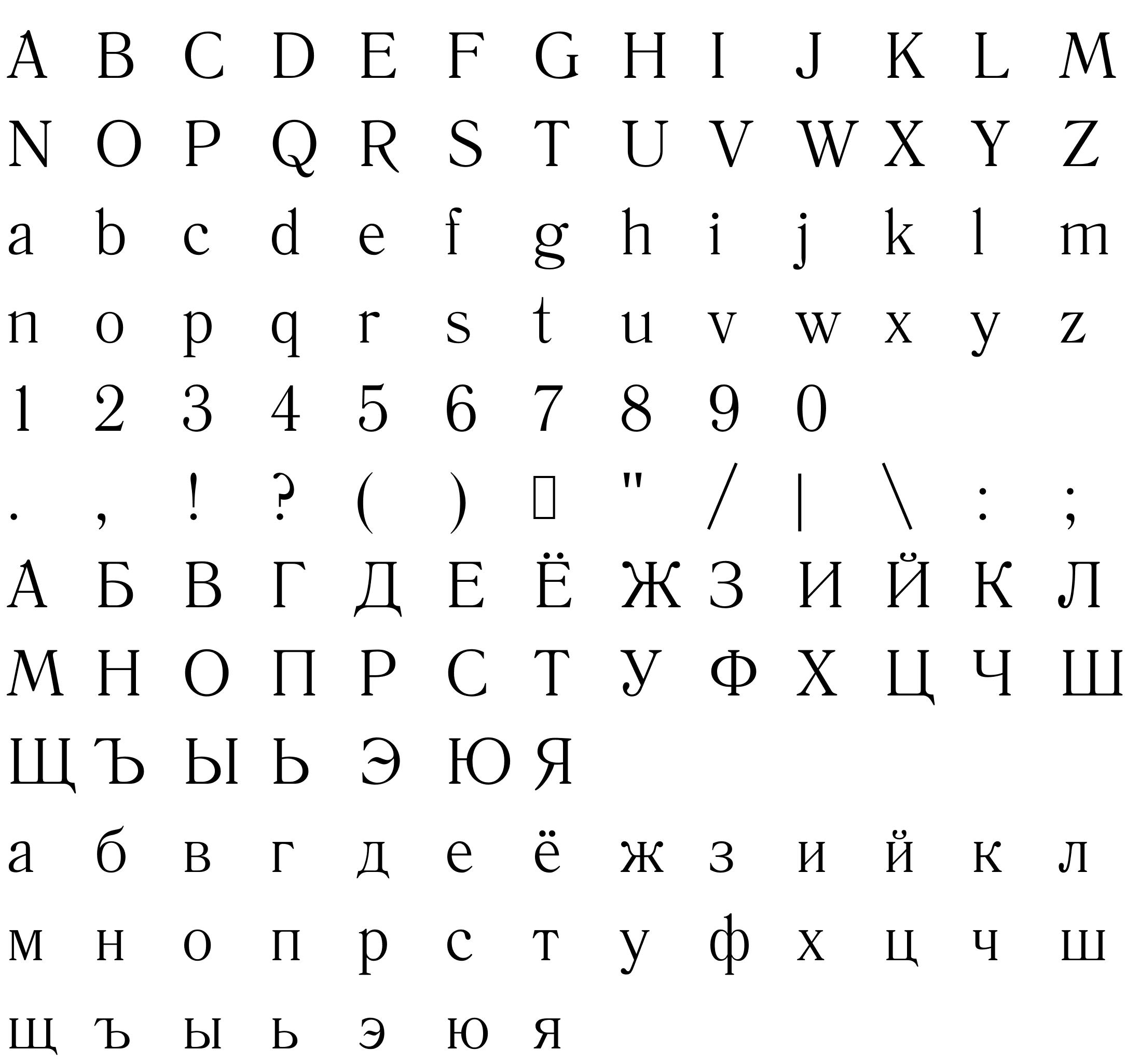 Шрифт Latin Roman