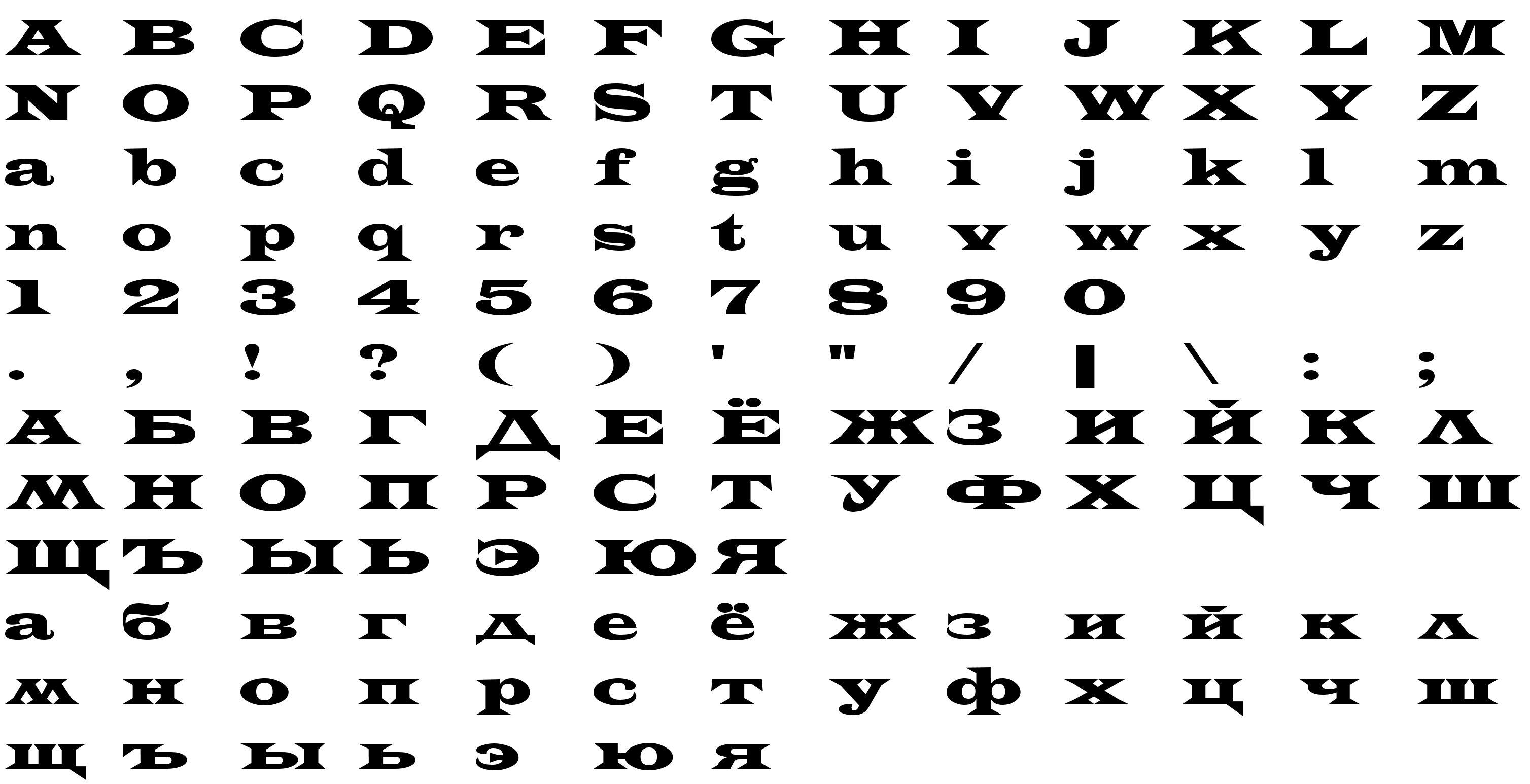 Шрифт LatinWide Cyr