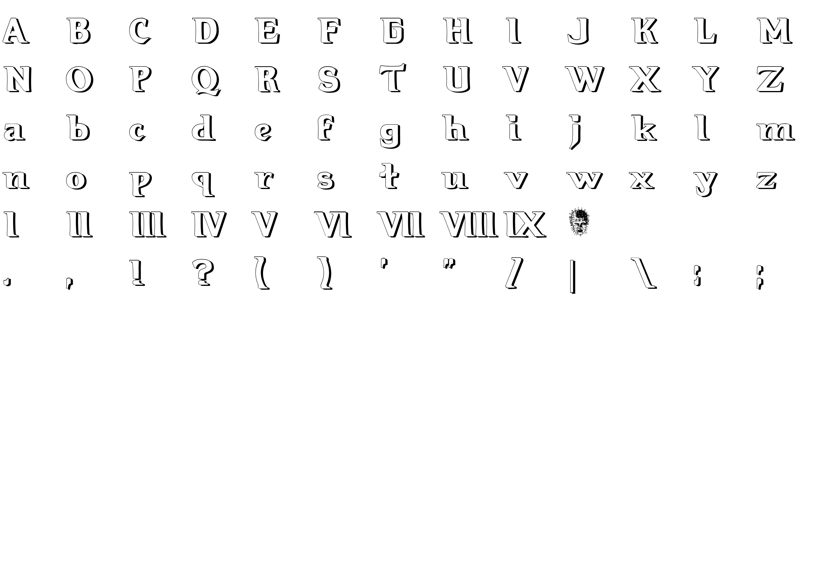 Шрифт Hellraiser3 Shadow