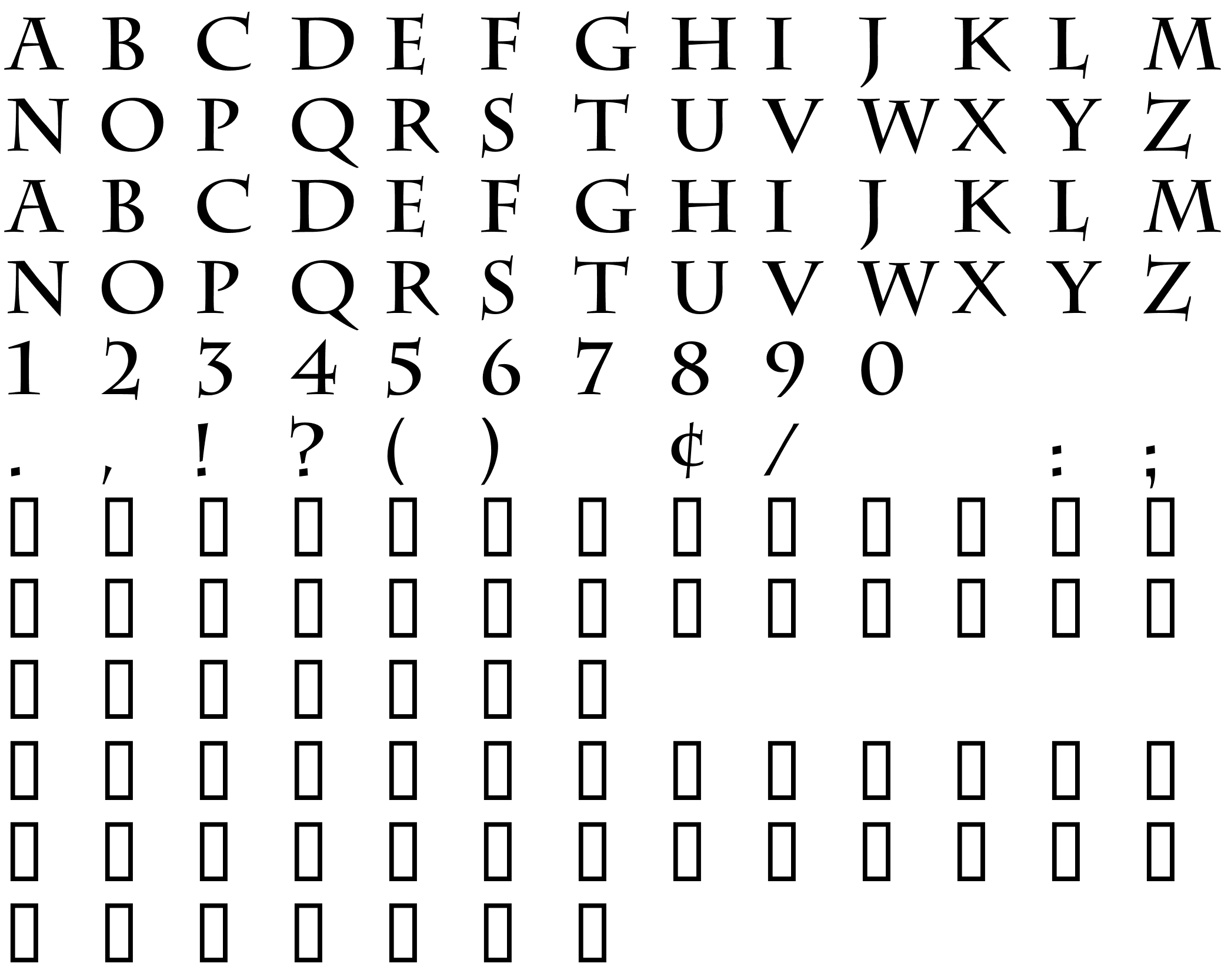 Шрифт CharlemagneC