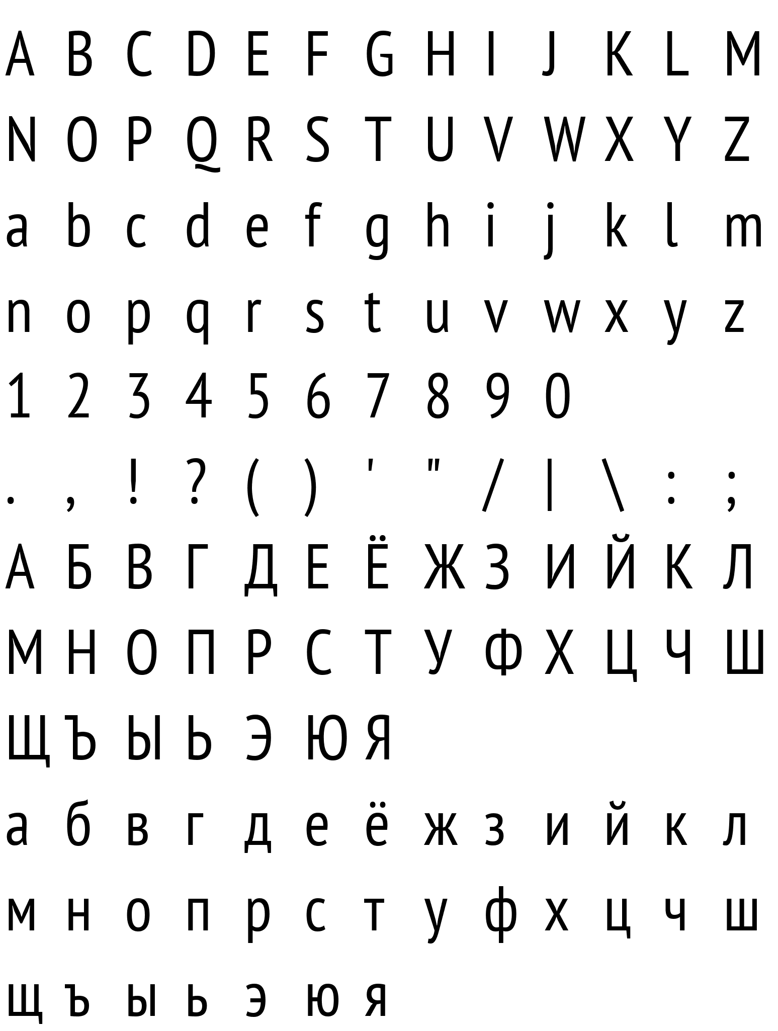 Шрифт PT Sans Narrow