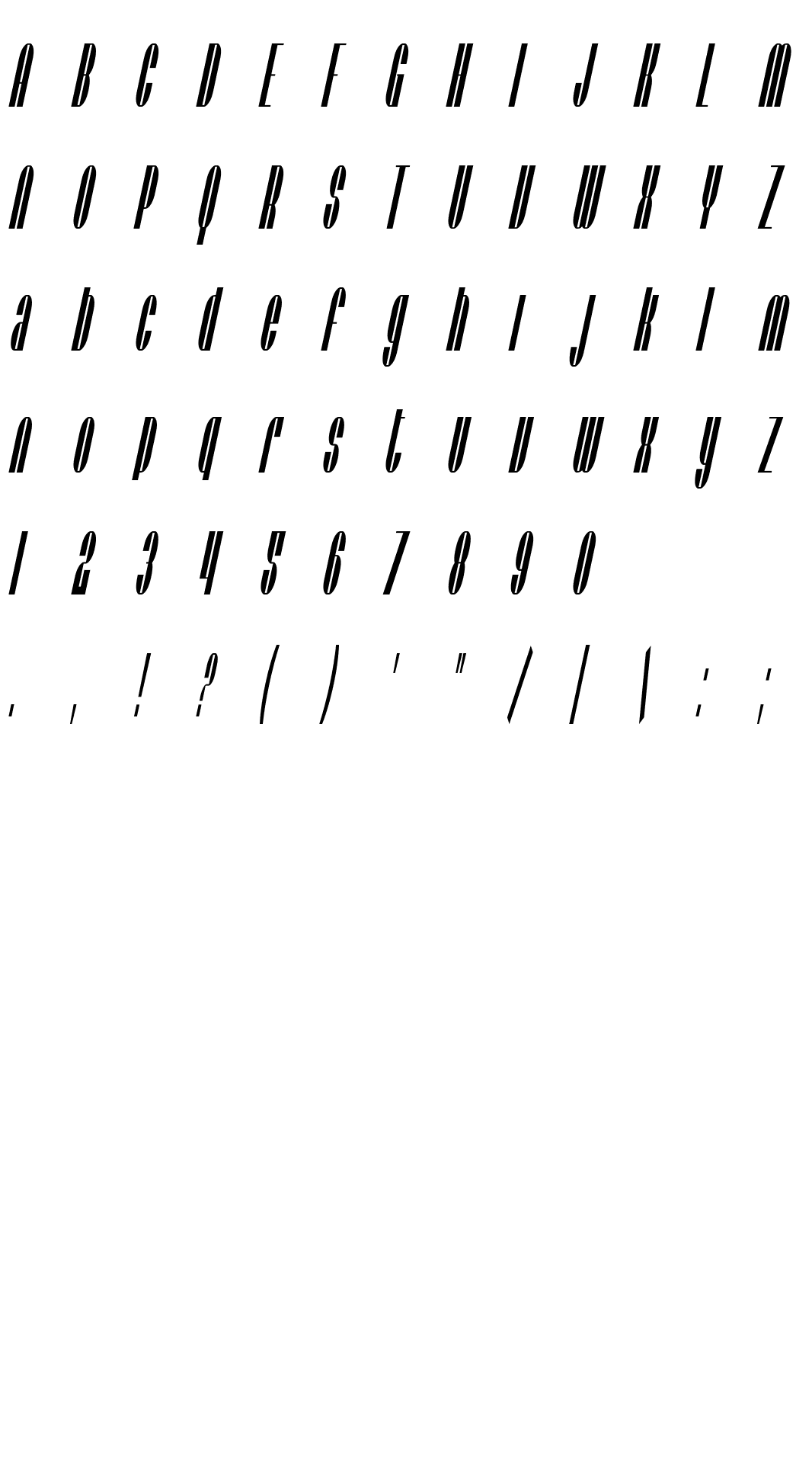 Шрифт SF Baroquesque Condensed Oblique