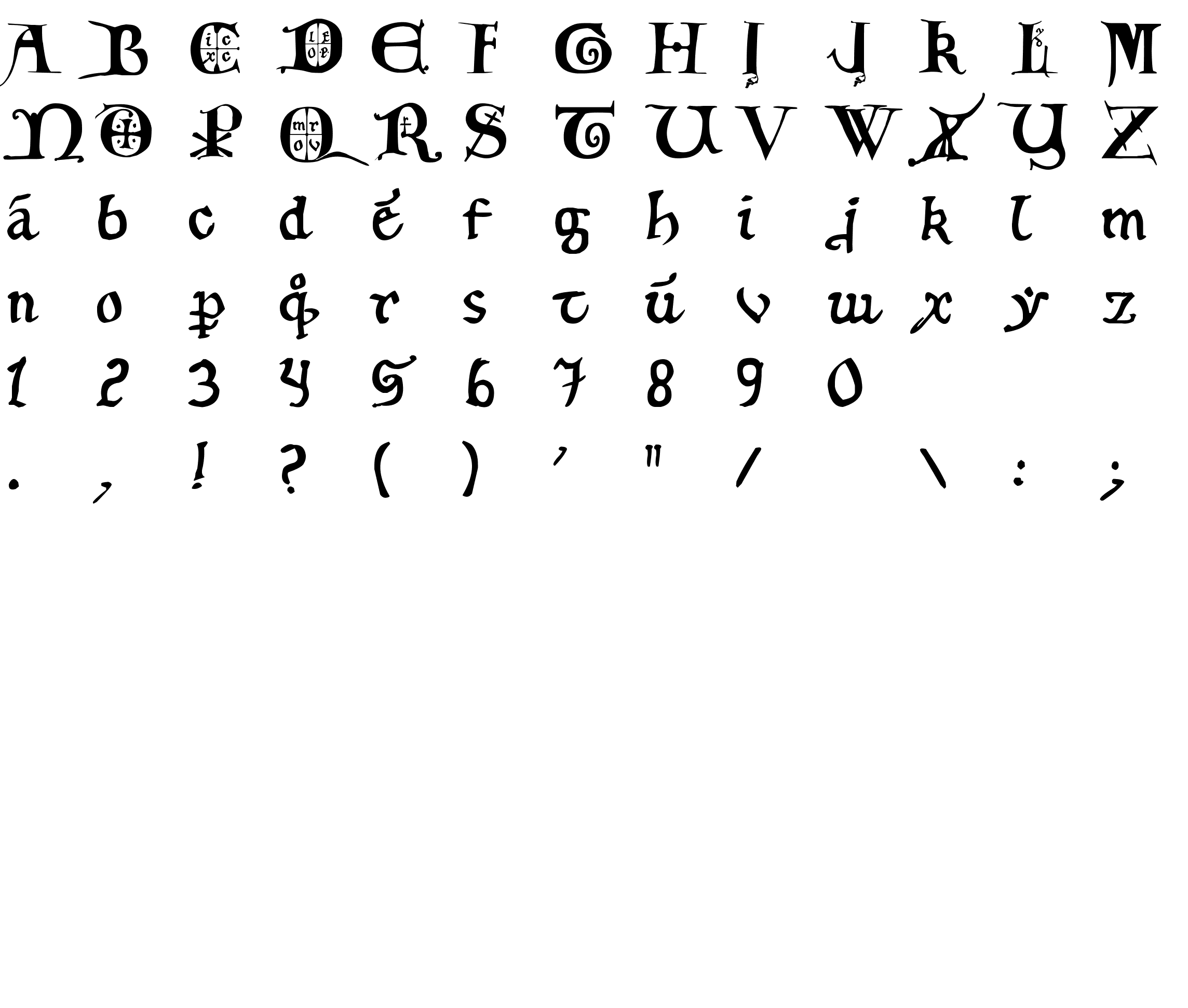 Шрифт 12th century caps